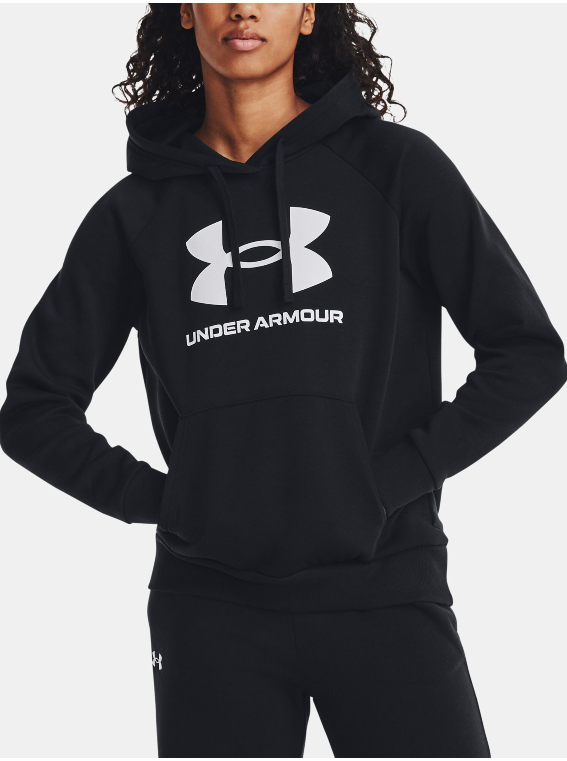 Levně Černá dámská mikina s kapucí Under Armour UA Rival Fleece Big Logo Hdy
