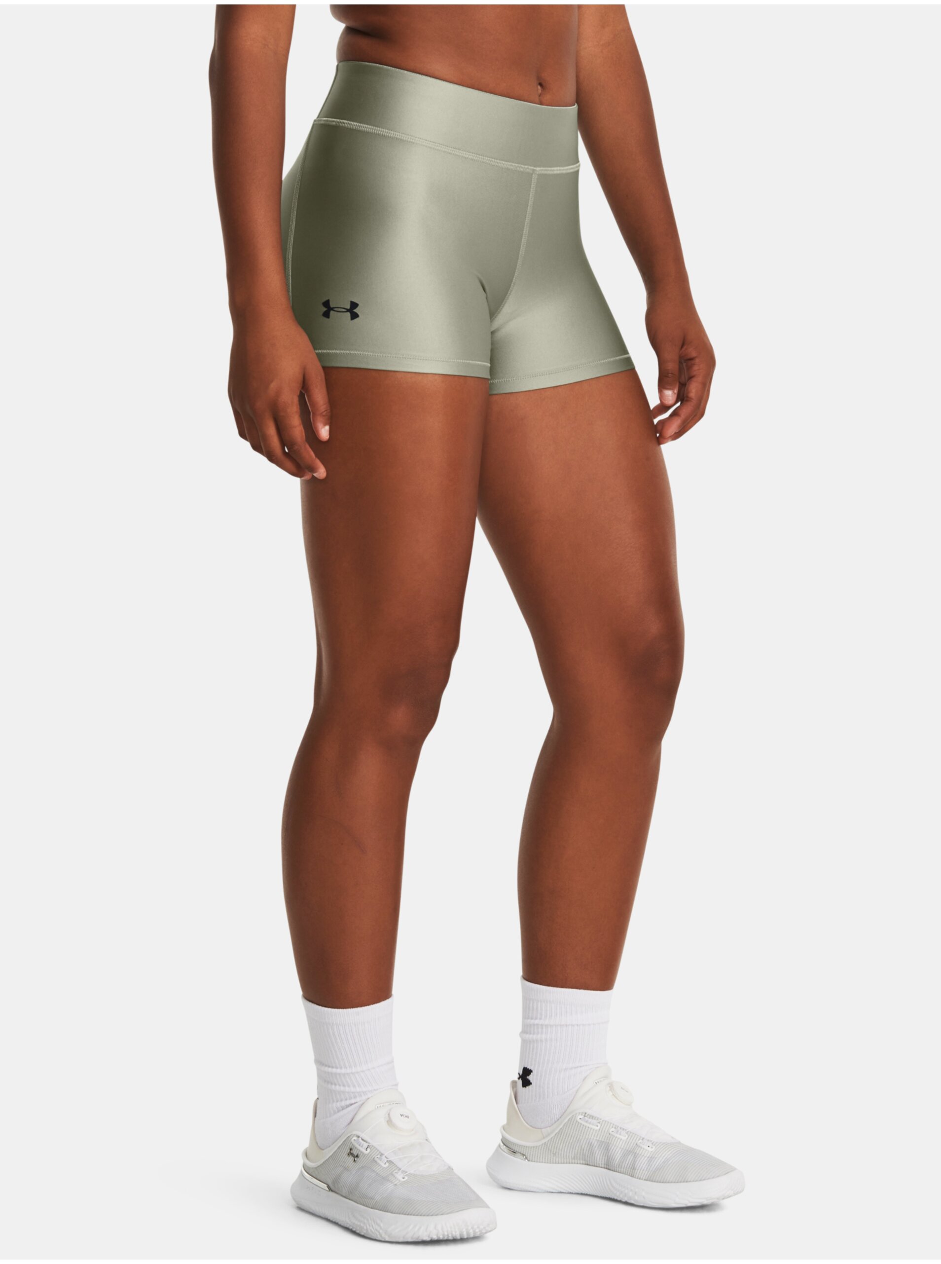 Levně Světle zelené dámské sportovní kraťasy Under Armour Armour Mid Rise