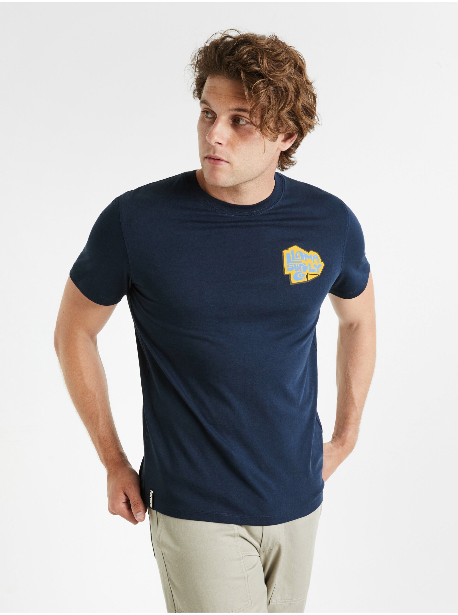 Levně Tmavě modré pánské tričko Celio Fortnite