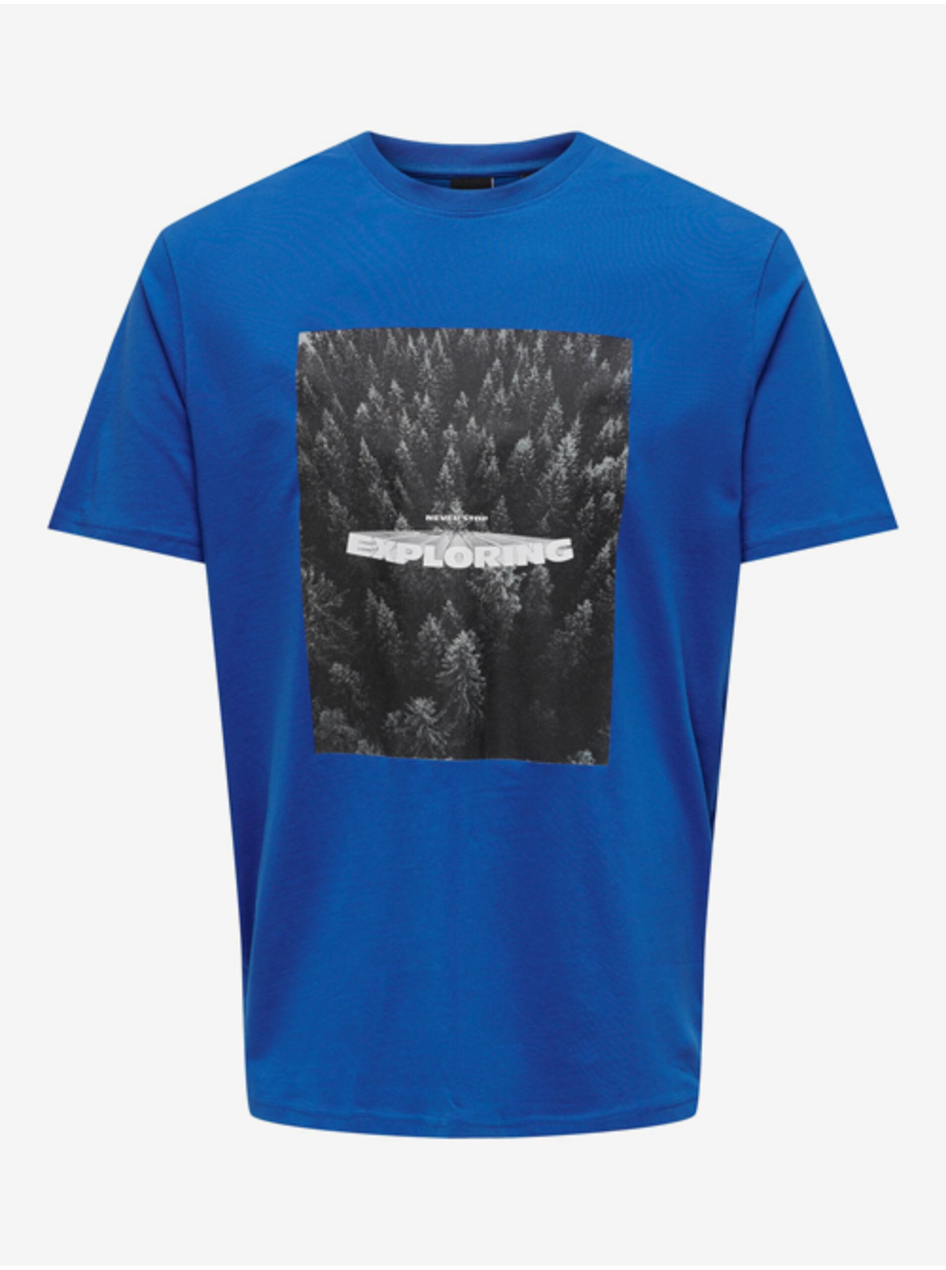 E-shop Modré pánske tričko ONLY & SONS Oren