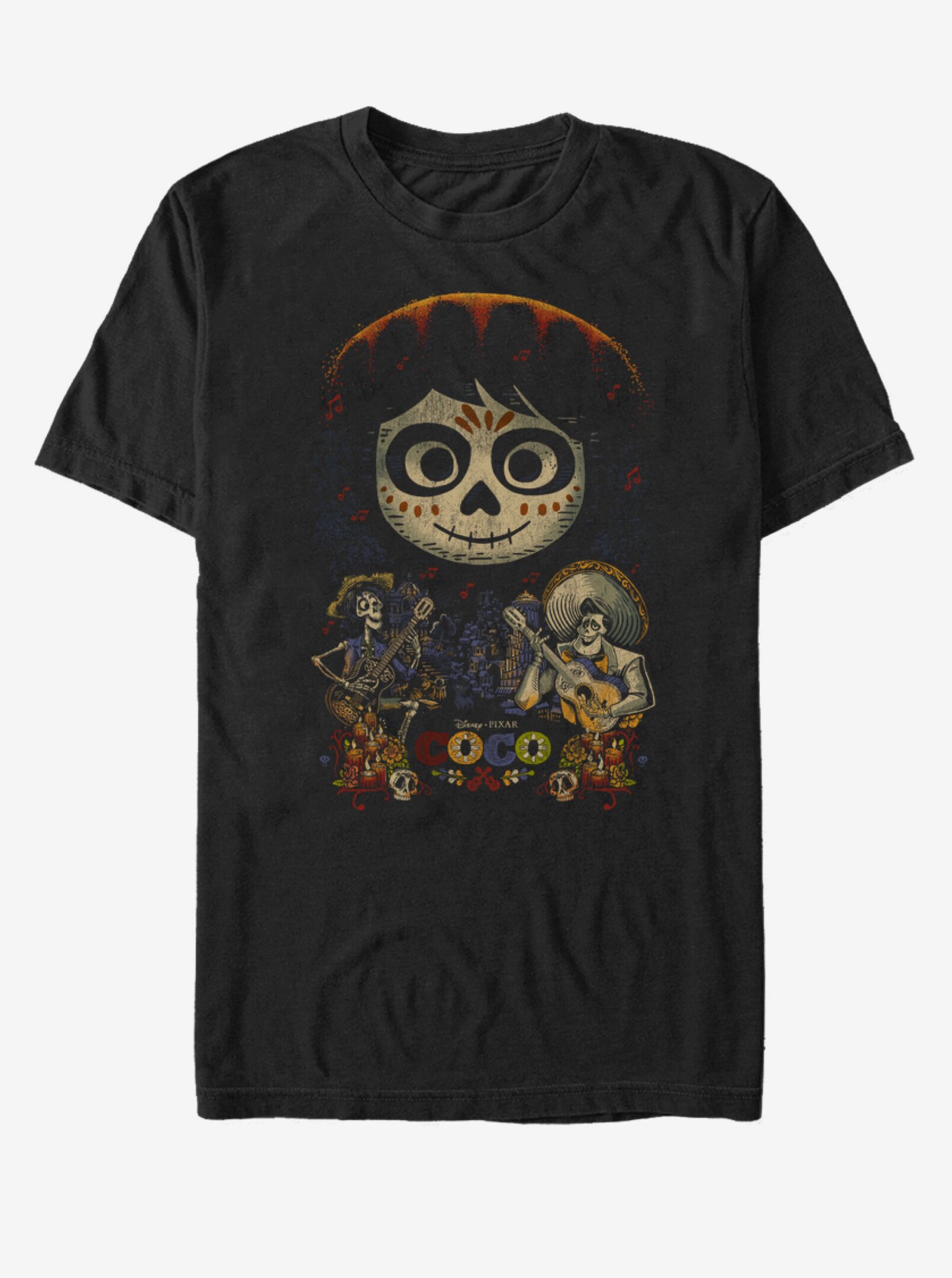 E-shop Černé unisex tričko ZOOT.Fan Coco Poster Pixar