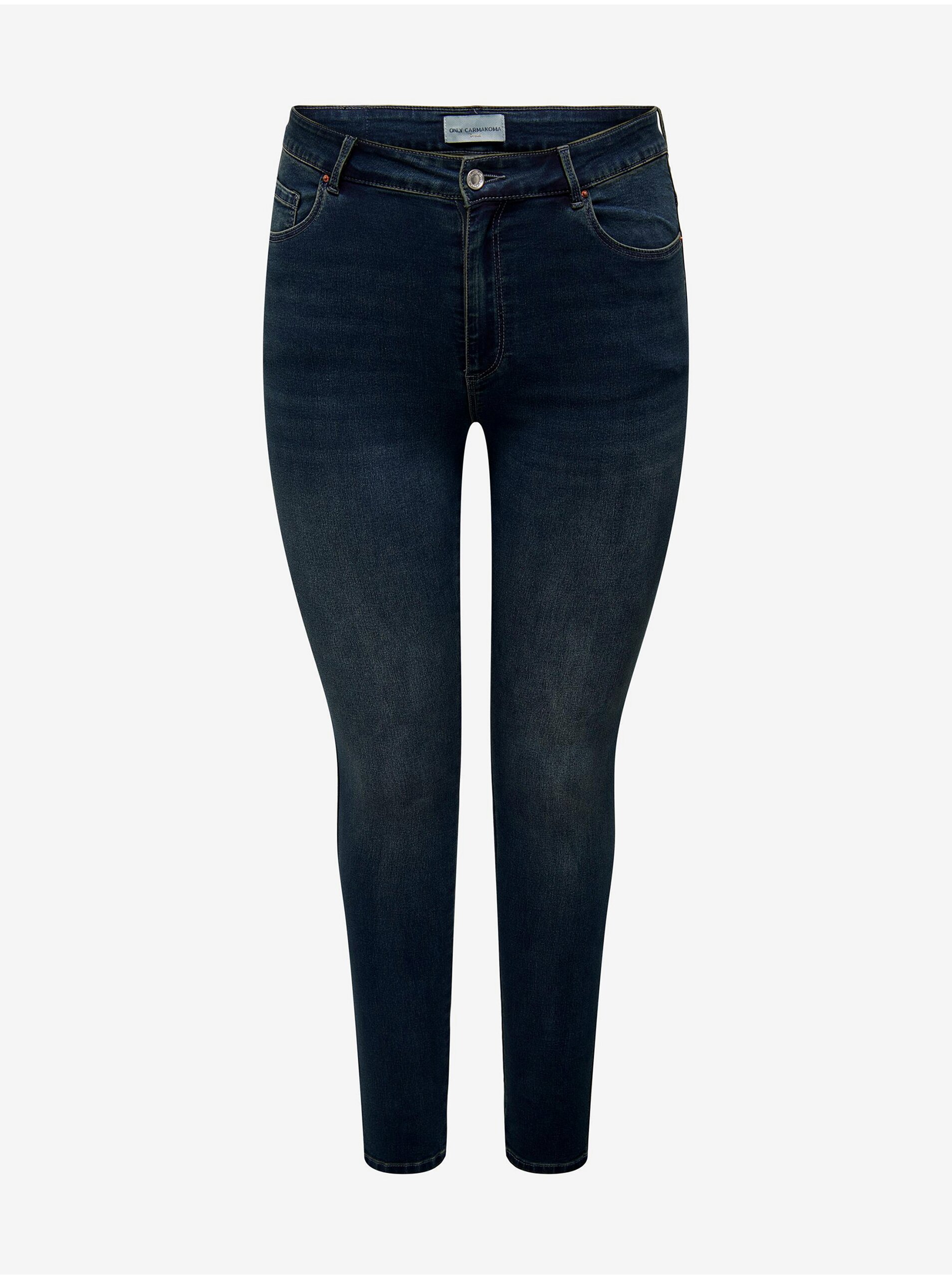 E-shop Tmavomodré dámske skinny fit džínsy ONLY CARMAKOMA Augusta