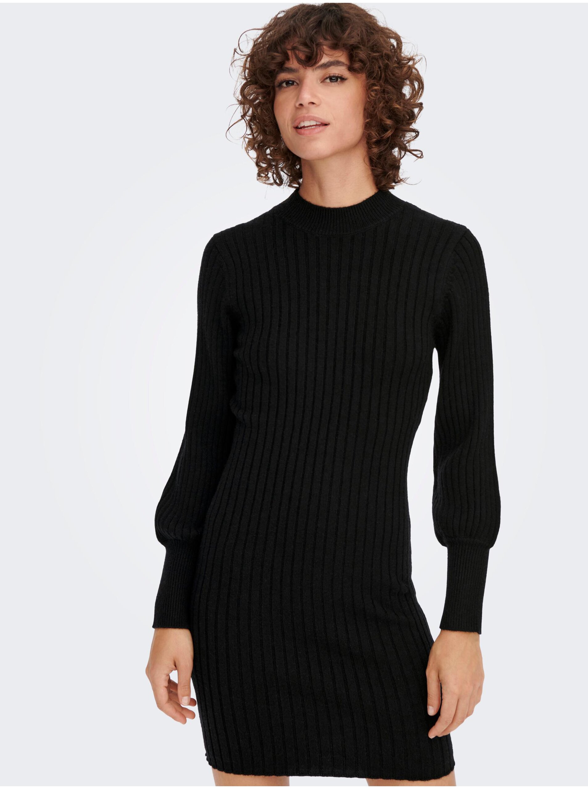 E-shop Čierne dámske svetrové šaty JDY Magda