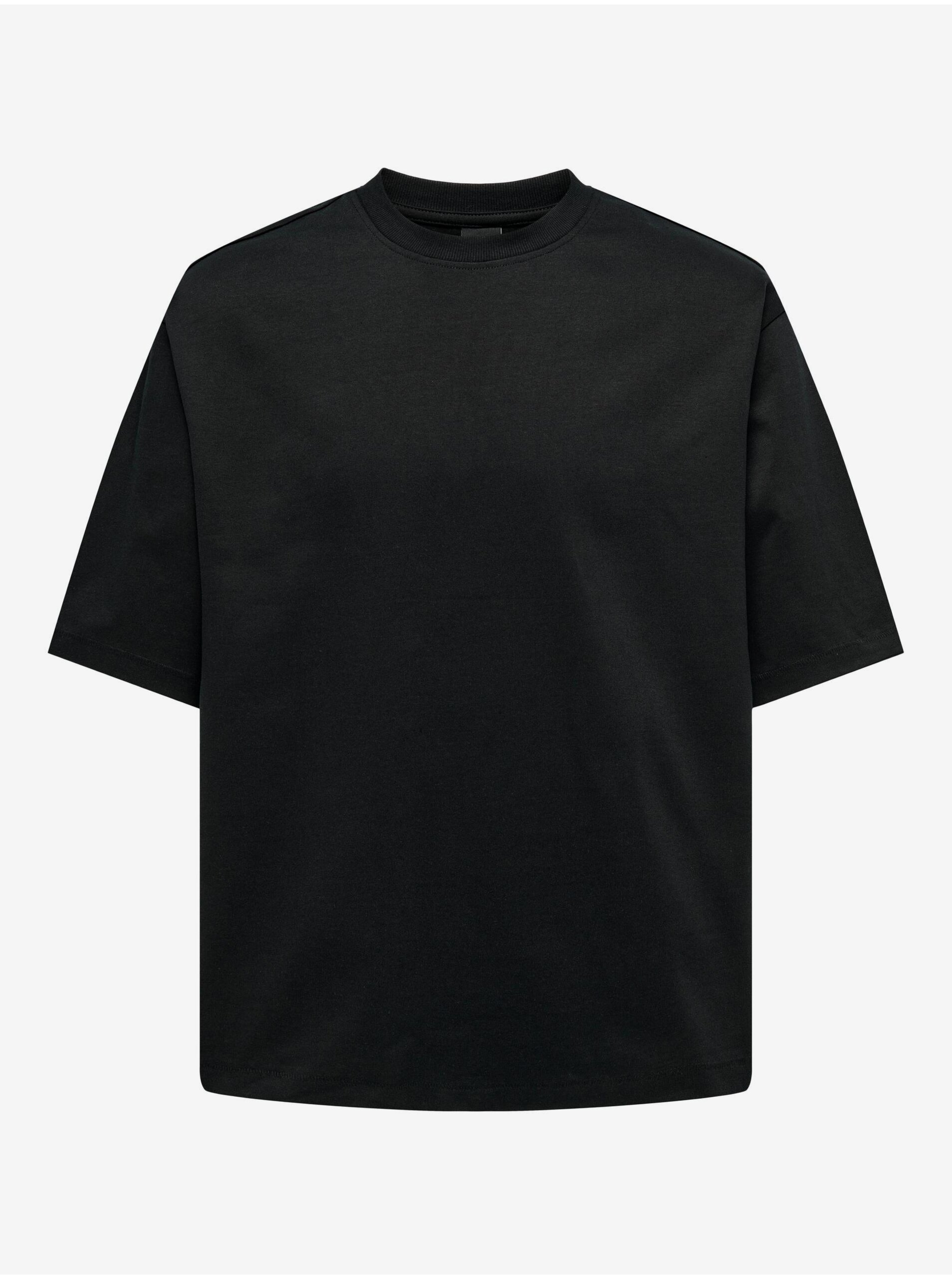 E-shop Čierne pánske basic oversize tričko ONLY & SONS Millenium