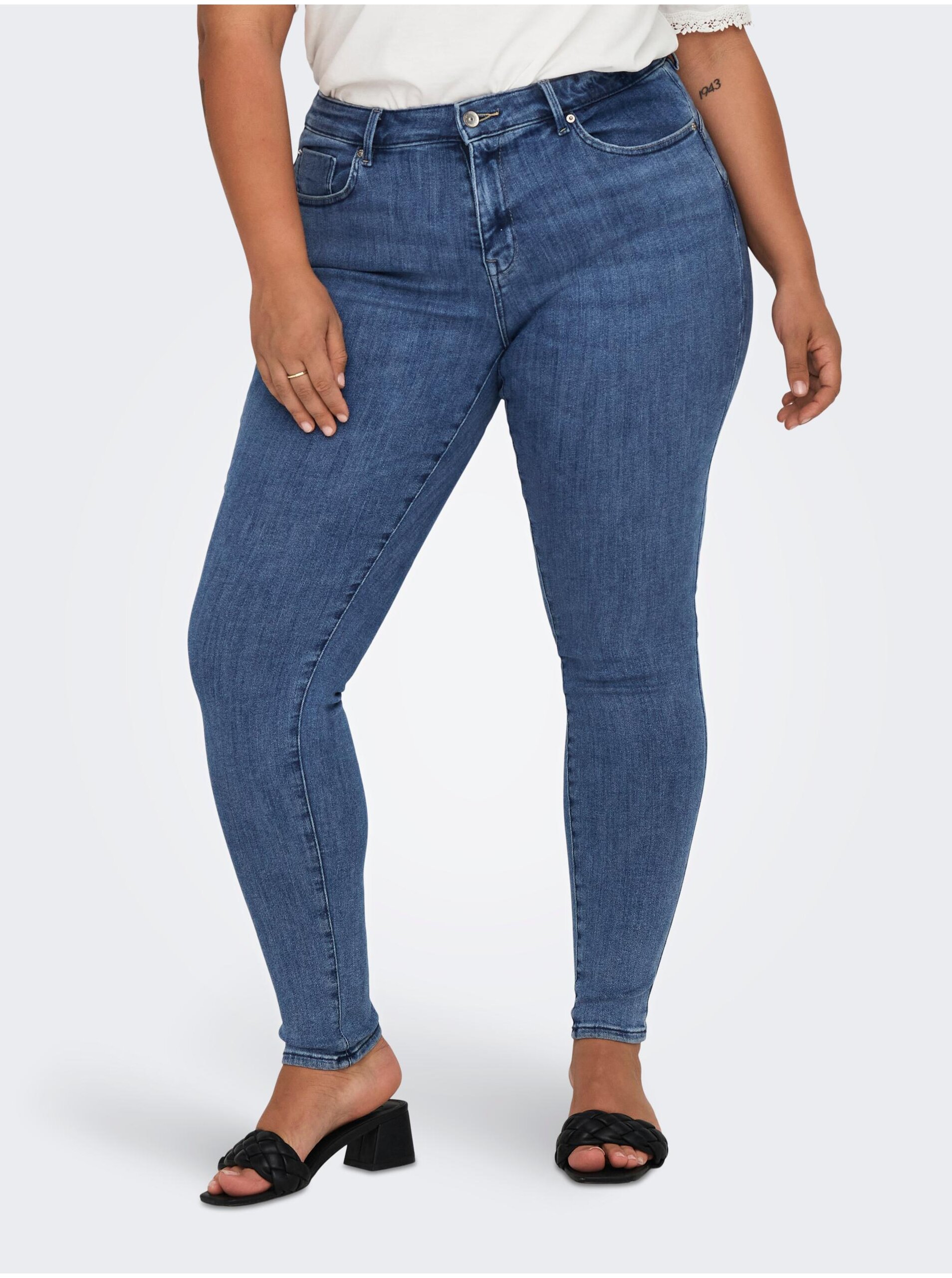 E-shop Modré dámské skinny fit džíny ONLY CARMAKOMA Power