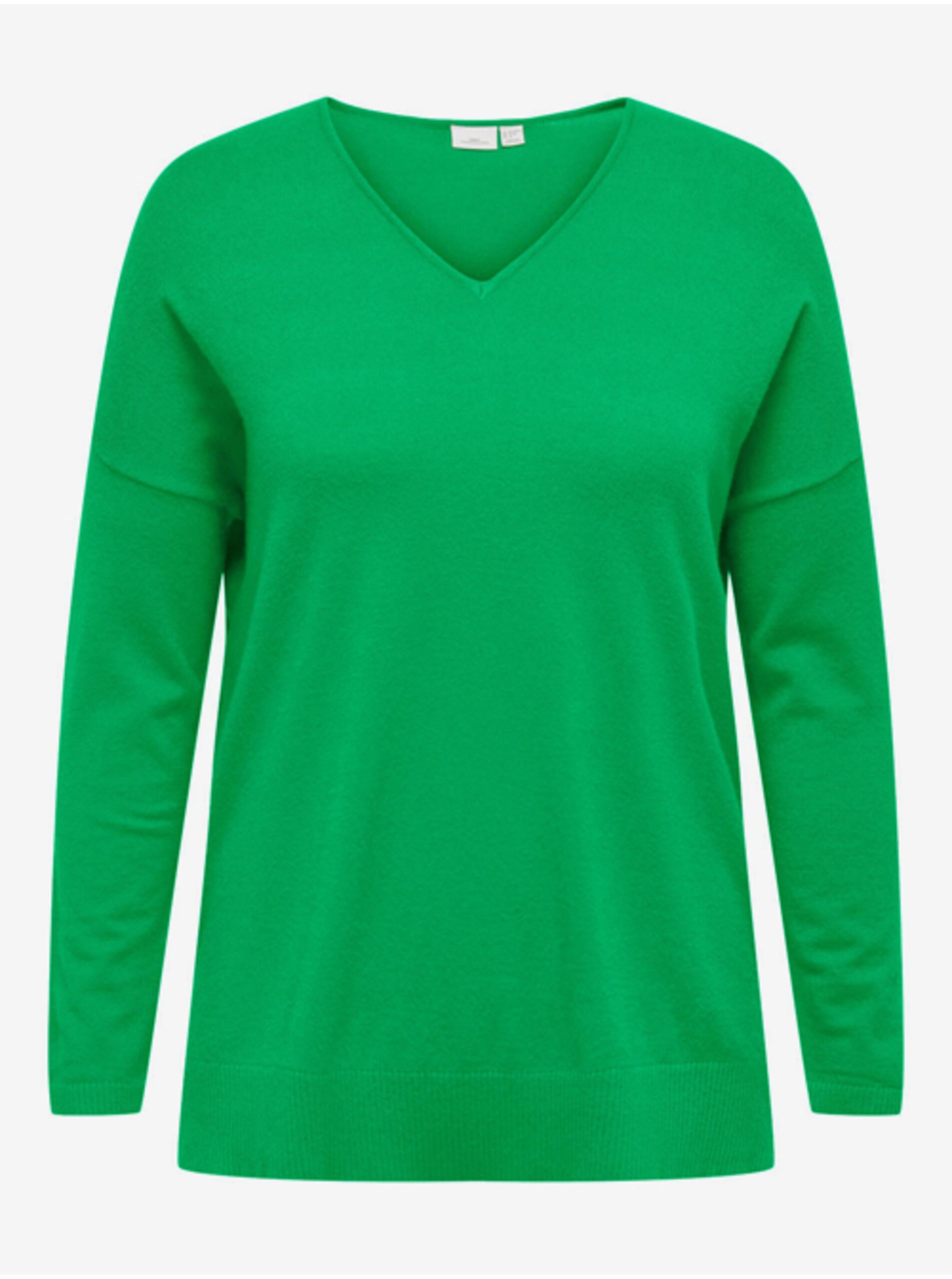 E-shop Zelený dámský lehký svetr ONLY CARMAKOMA Ibi