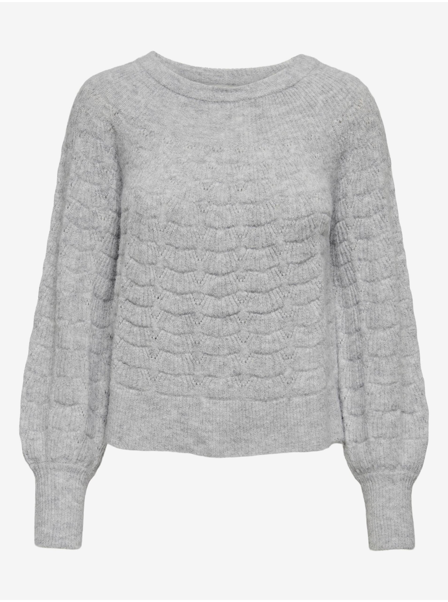 E-shop Svetlosivý dámsky vzorovaný sveter JDY Noora