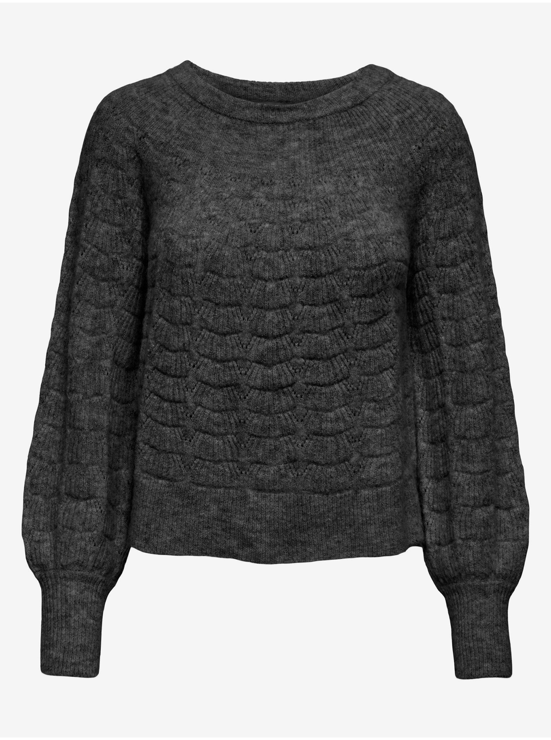 E-shop Tmavosivý dámsky vzorovaný sveter JDY Noora
