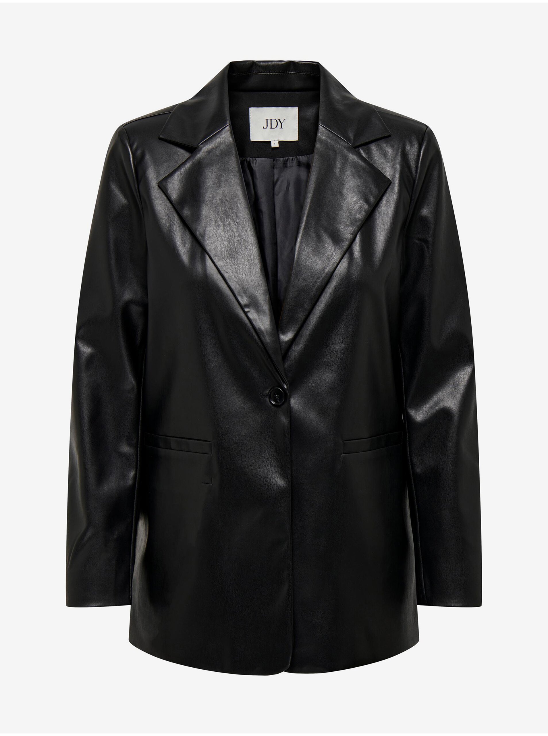 E-shop Čierne dámske koženkové sako JDY Fox