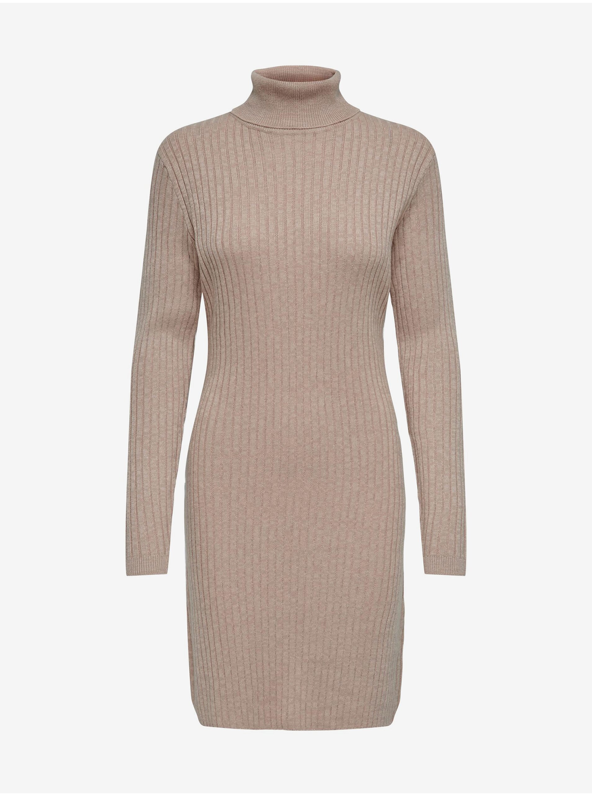 E-shop Béžové dámske svetrové šaty JDY Novalee