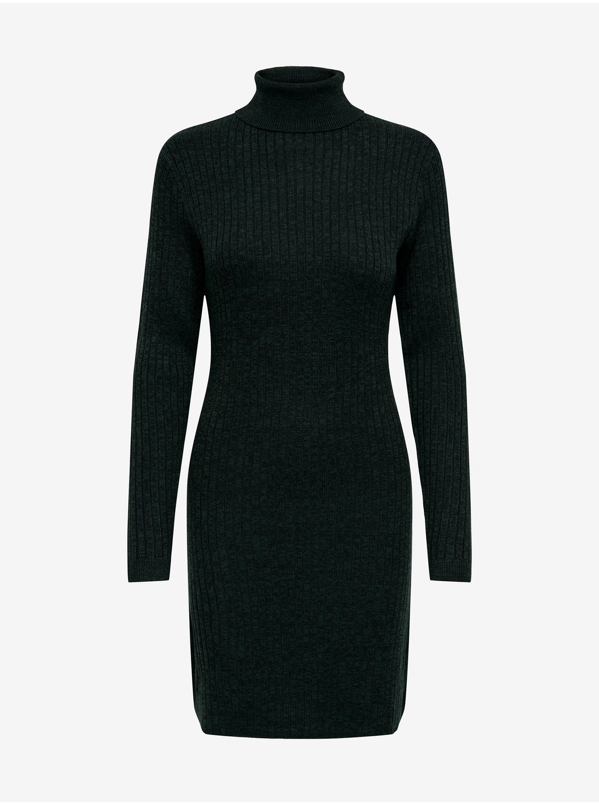 E-shop Tmavozelené dámske svetrové šaty JDY Novalee