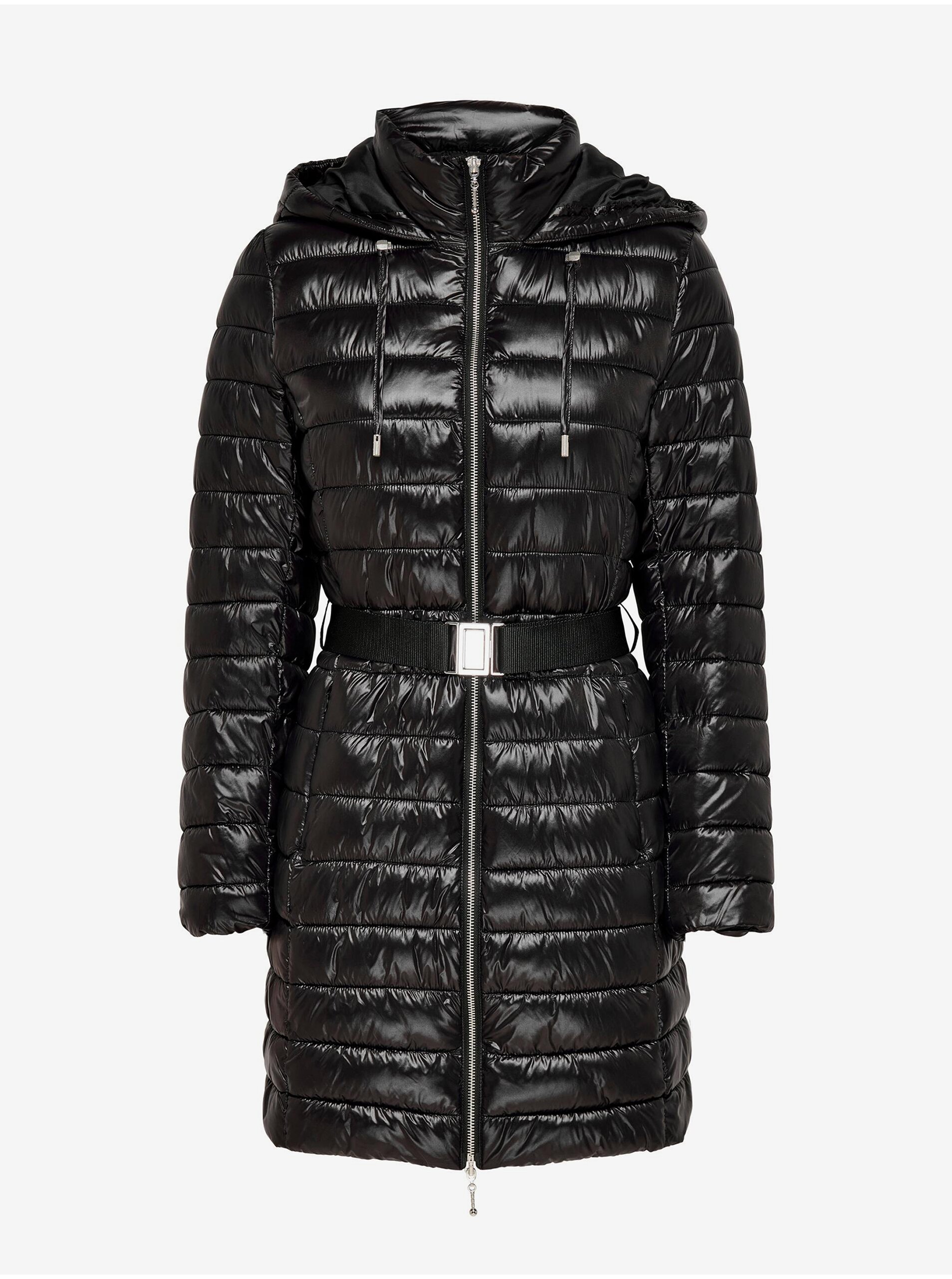 E-shop Černý dámský prošívaný zimní kabát ONLY Scarlett