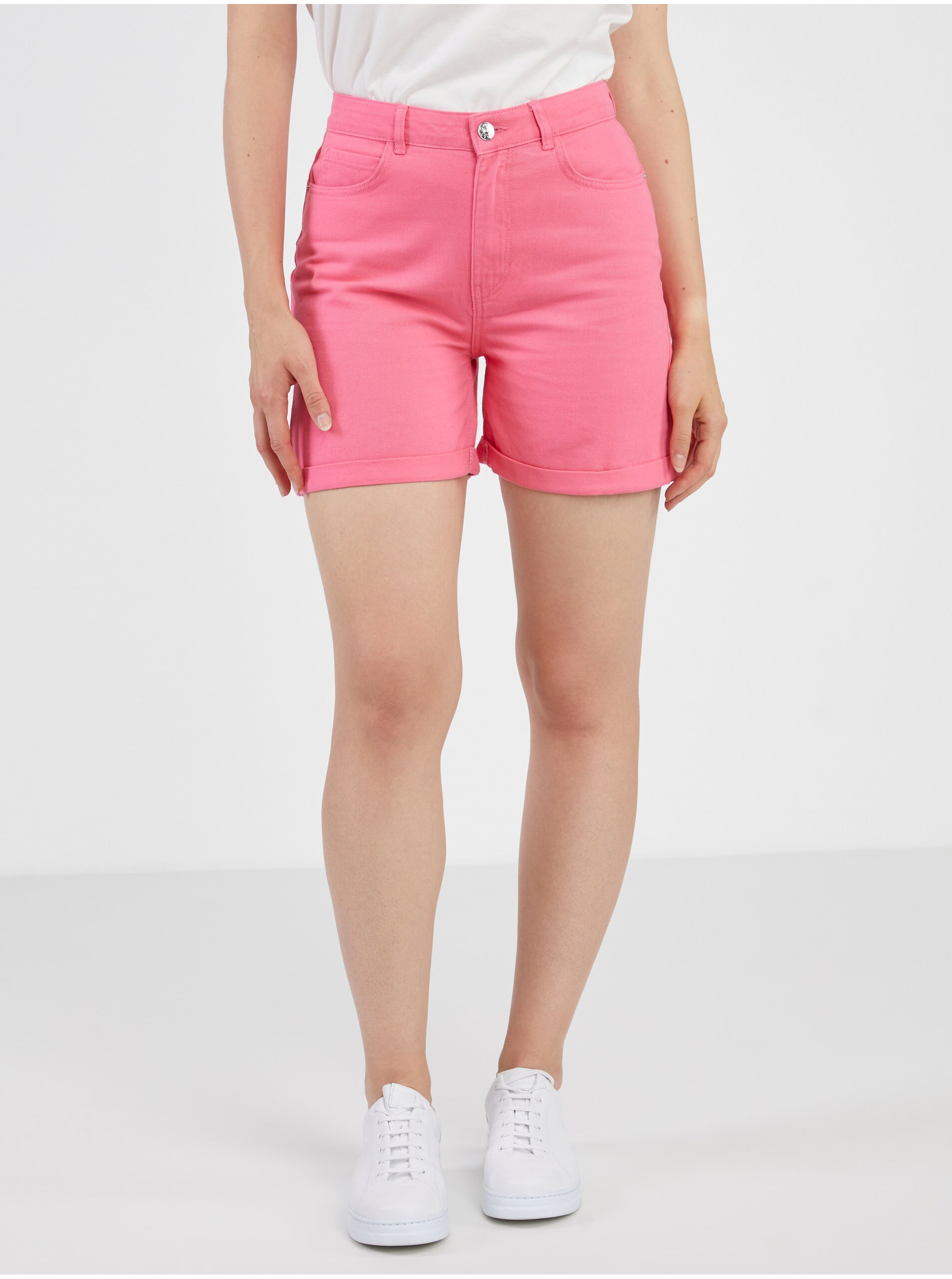 E-shop Tmavě růžové dámské džínové kraťasy ONLY Vega