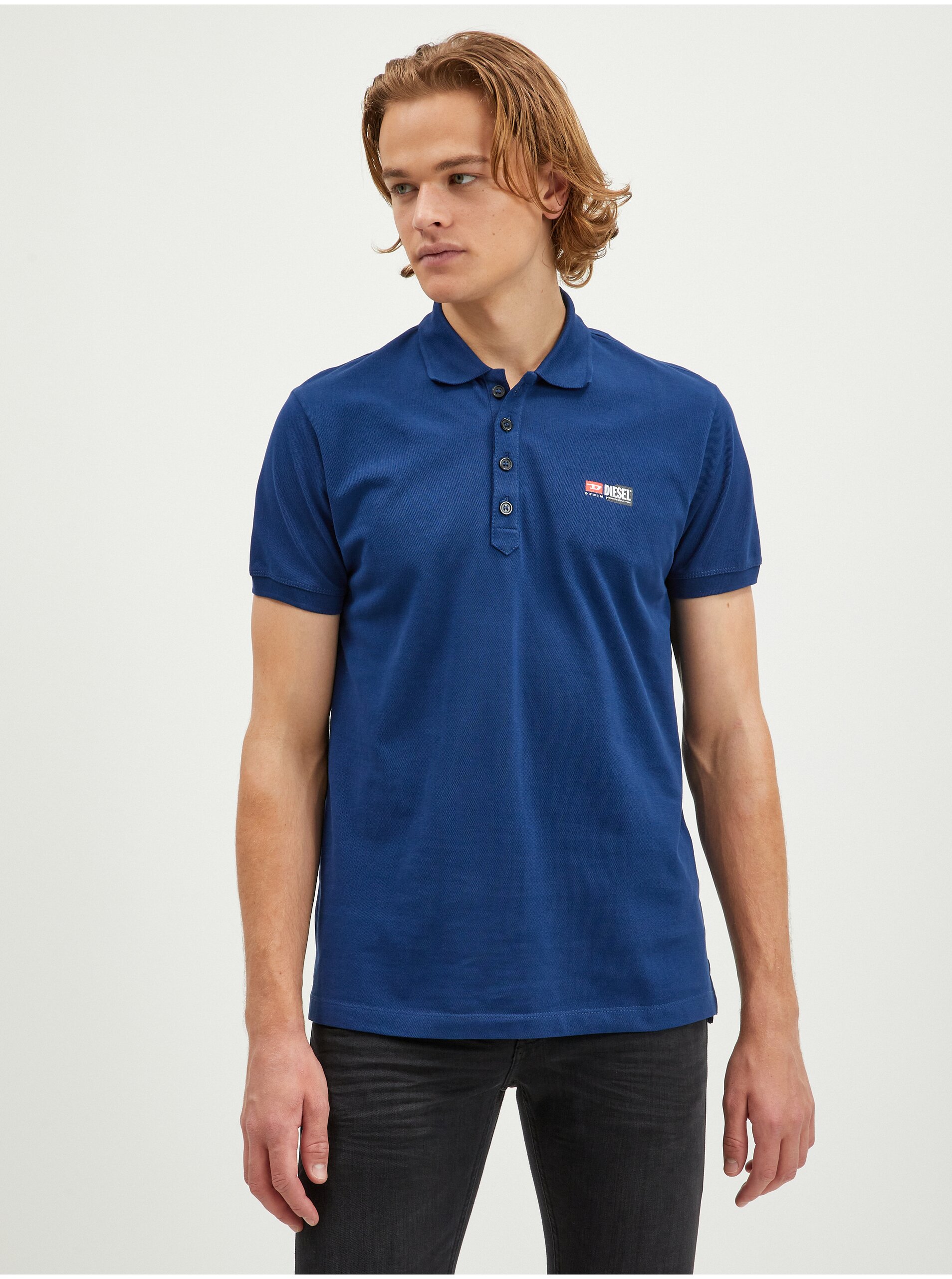 E-shop Tmavě modré pánské polo tričko Diesel