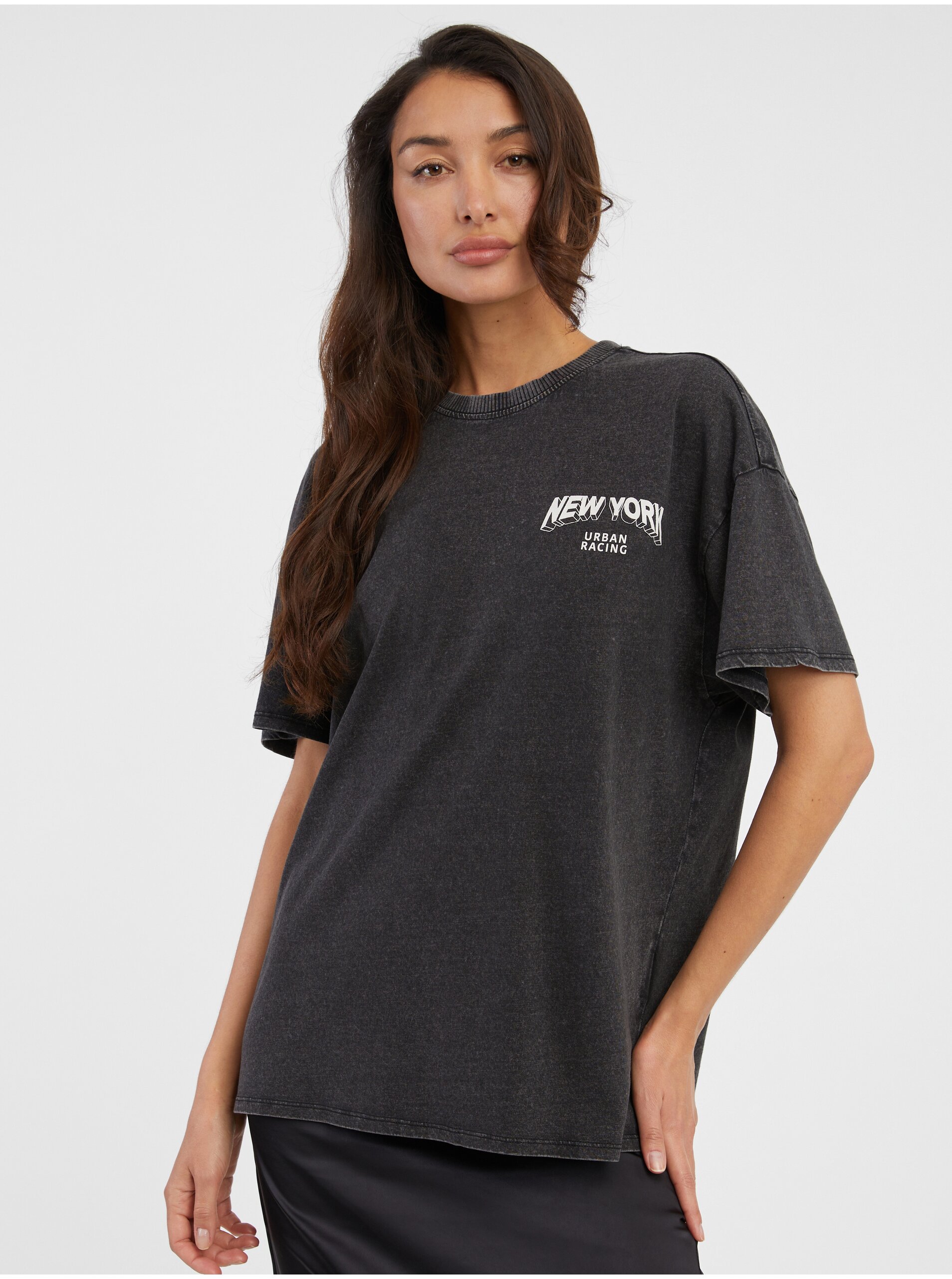 E-shop Černé dámské oversize tričko ONLY Lina