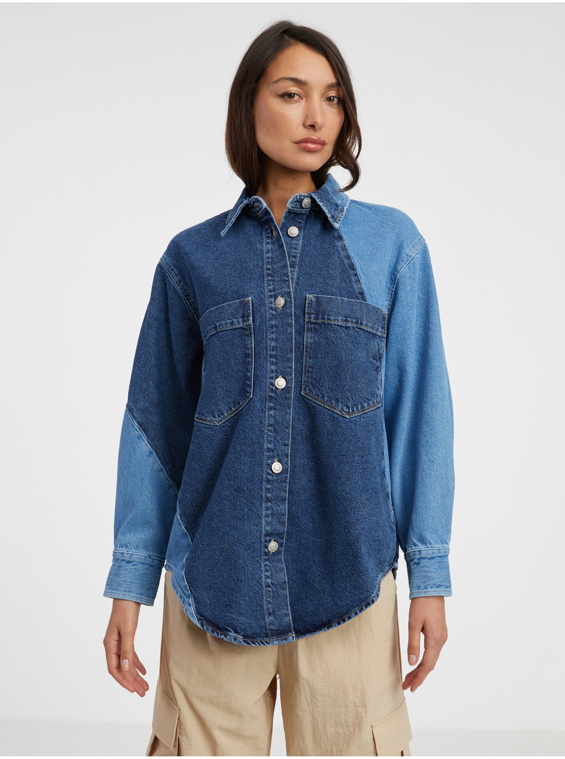 E-shop Modrá dámská džínová košile ONLY Carrie