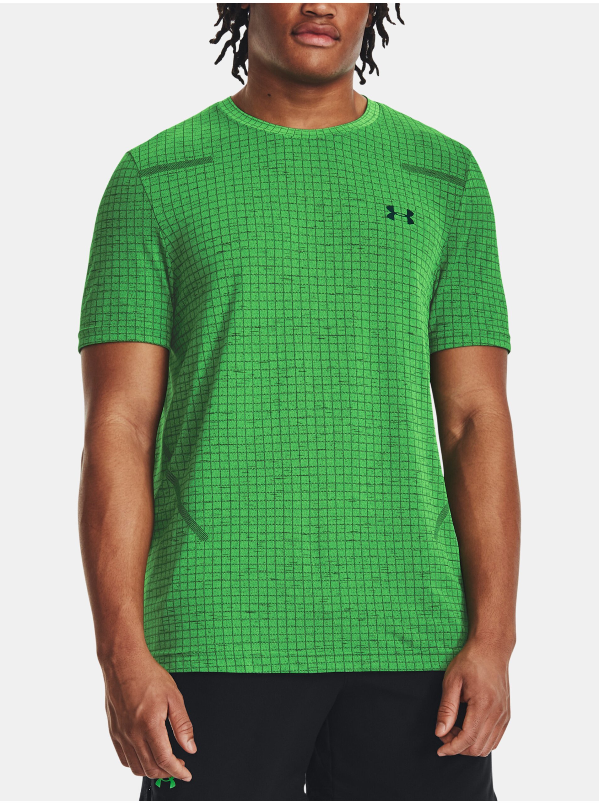 Levně Zelené sportovní tričko Under Armour Vanish Grid SS