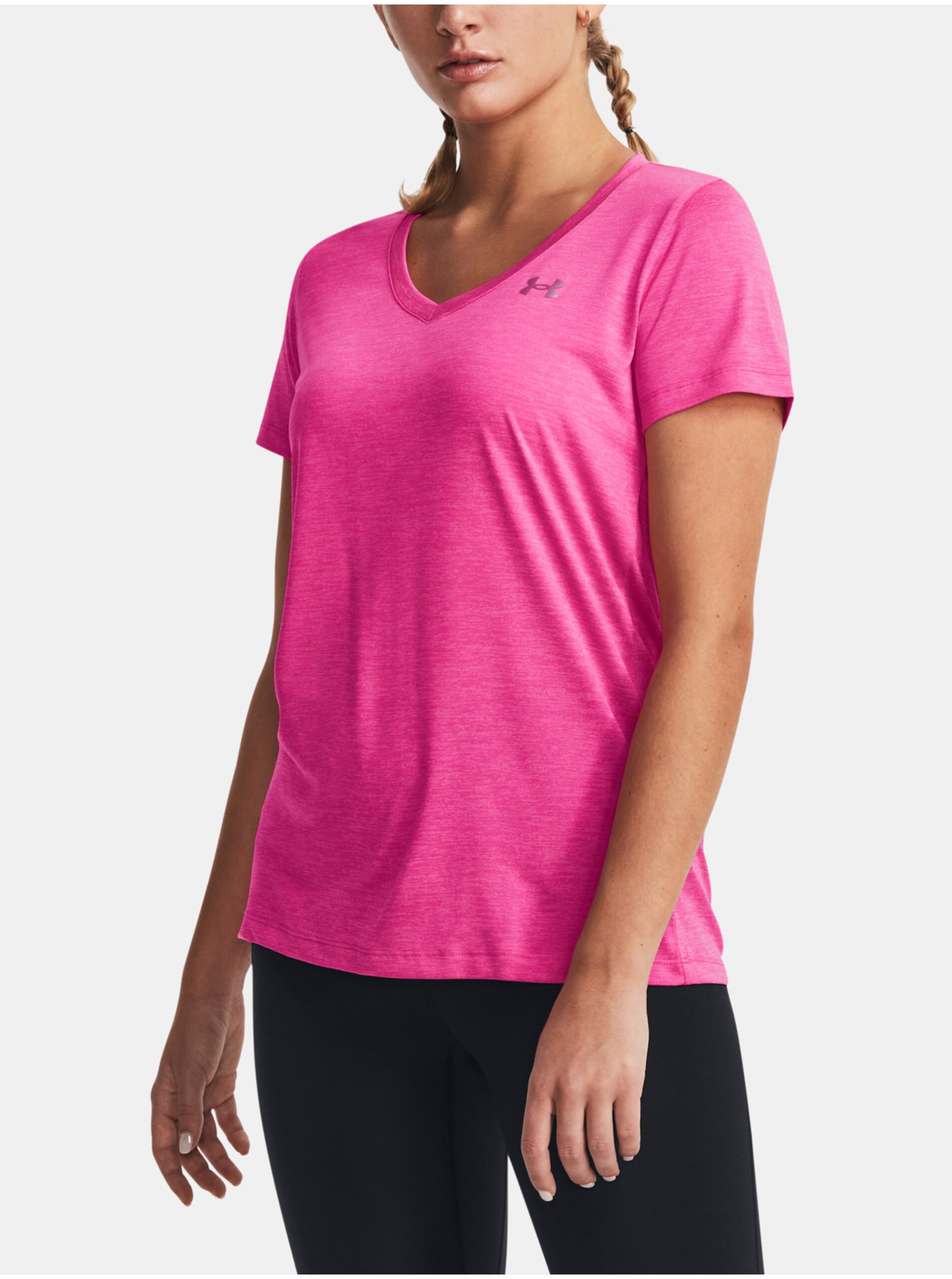 Lacno Tmavo ružové športové tričko Under Armour Tech SSV - Twist