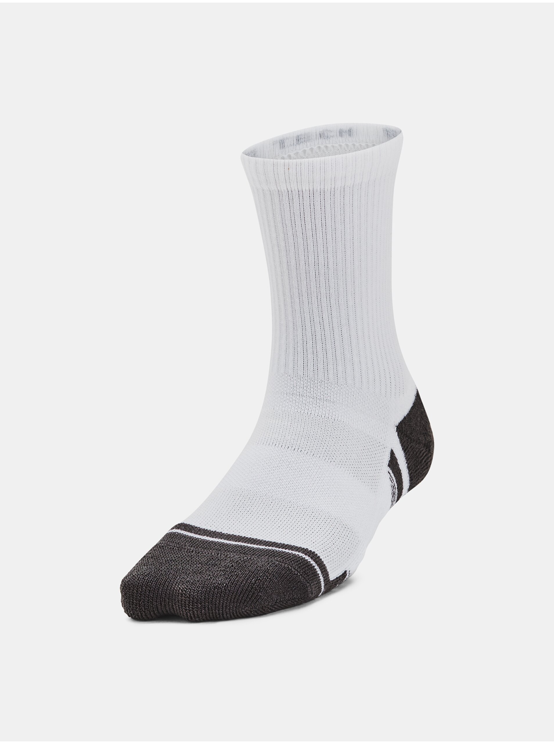 E-shop Sada tří dětských sportovních ponožek v bílé barvě Under Armour Perform