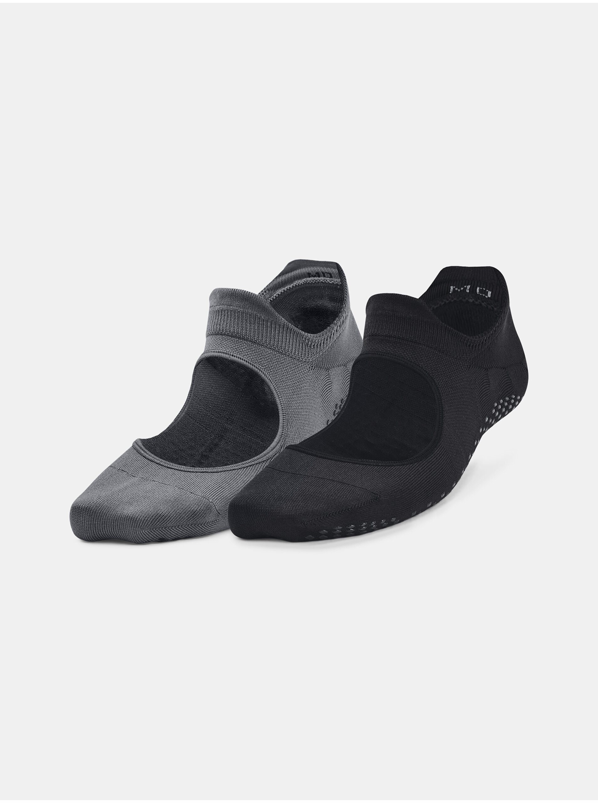 Lacno Sada dvoch párov dámskych ponožiek v šedej a čiernej farbe Under Armour Breathe Balance