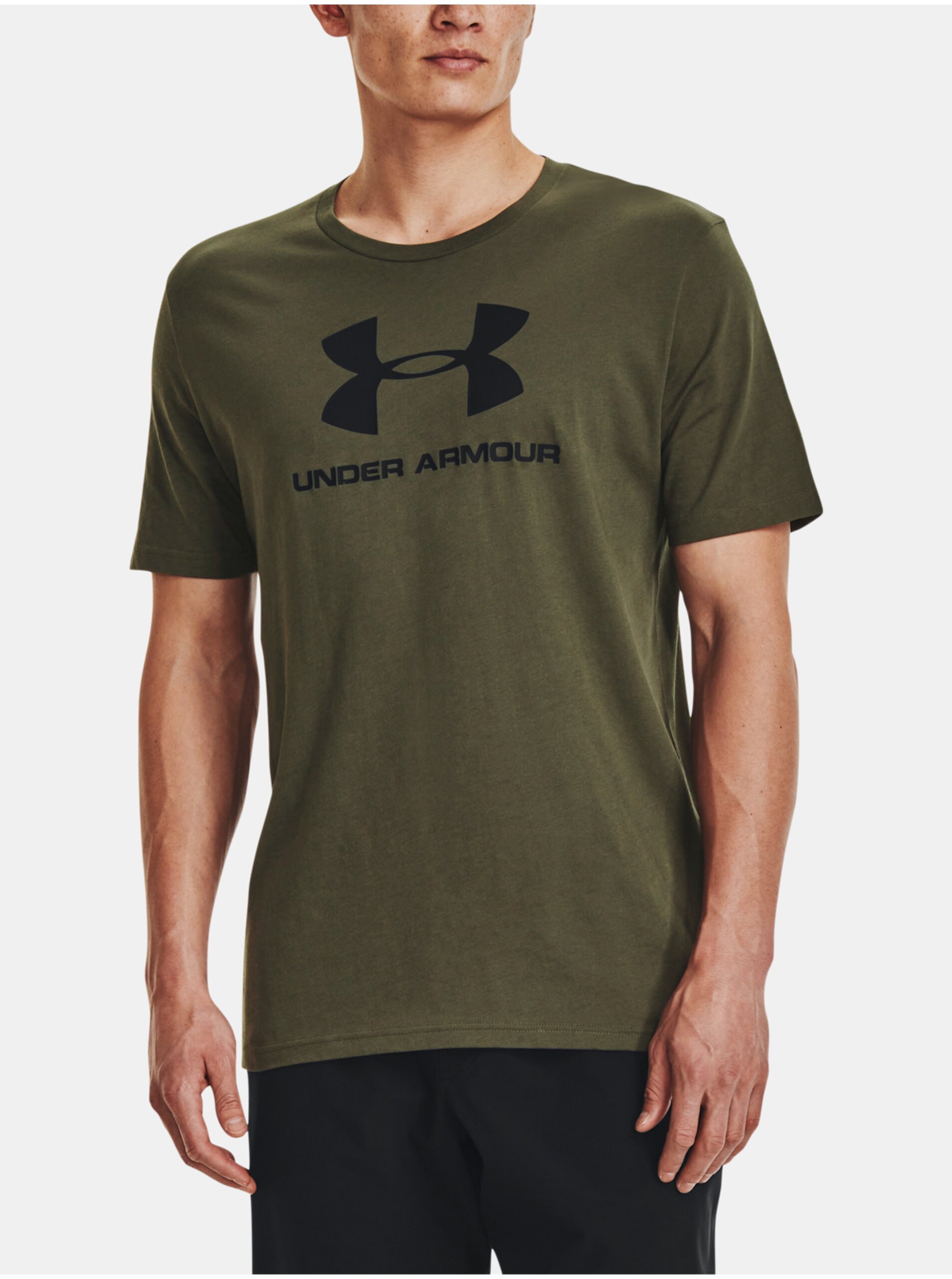 Levně Khaki pánské tričko Under Armour Sportstyle