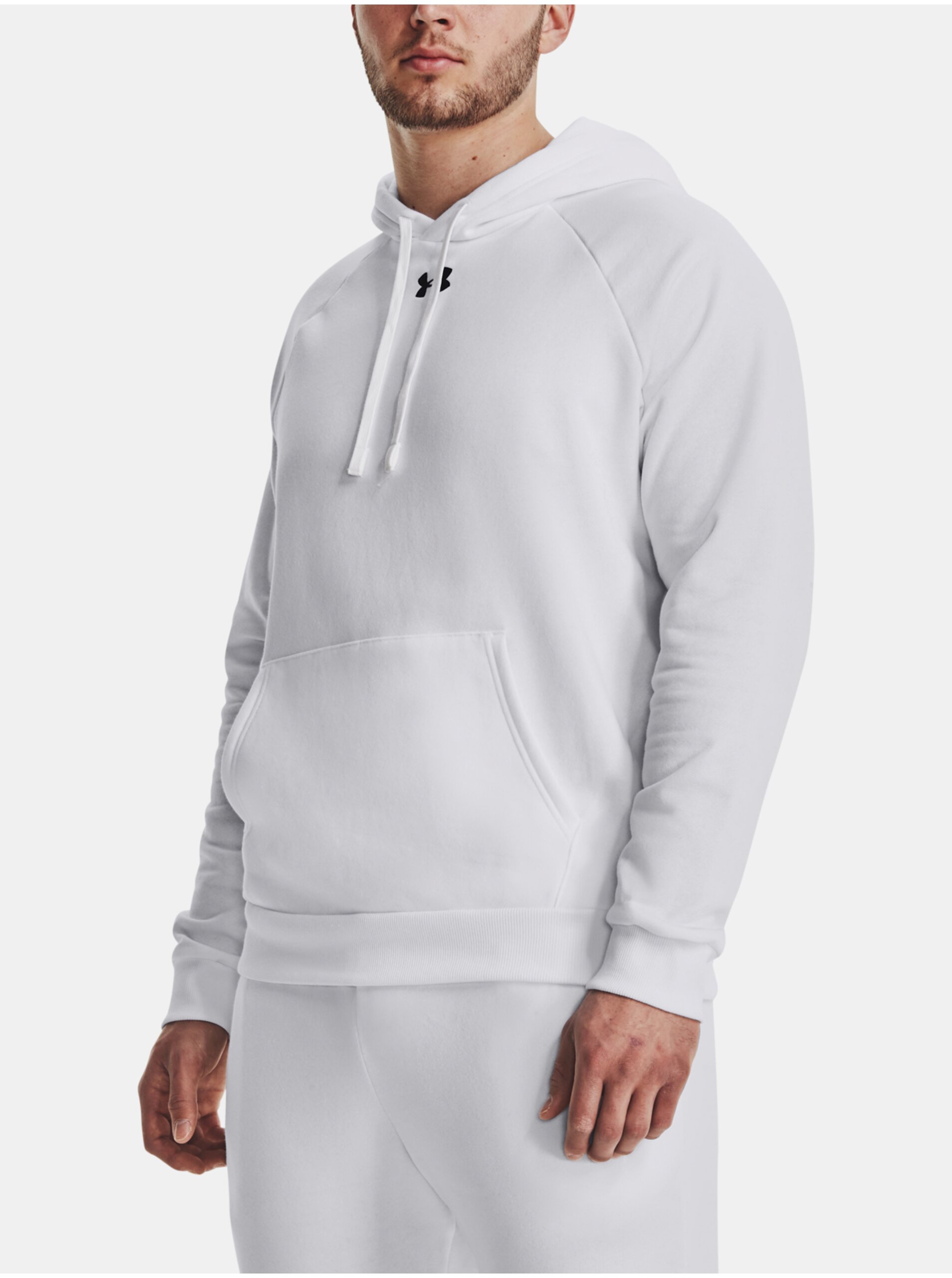 Levně Bílá mikina Under Armour UA Rival Fleece Hoodie