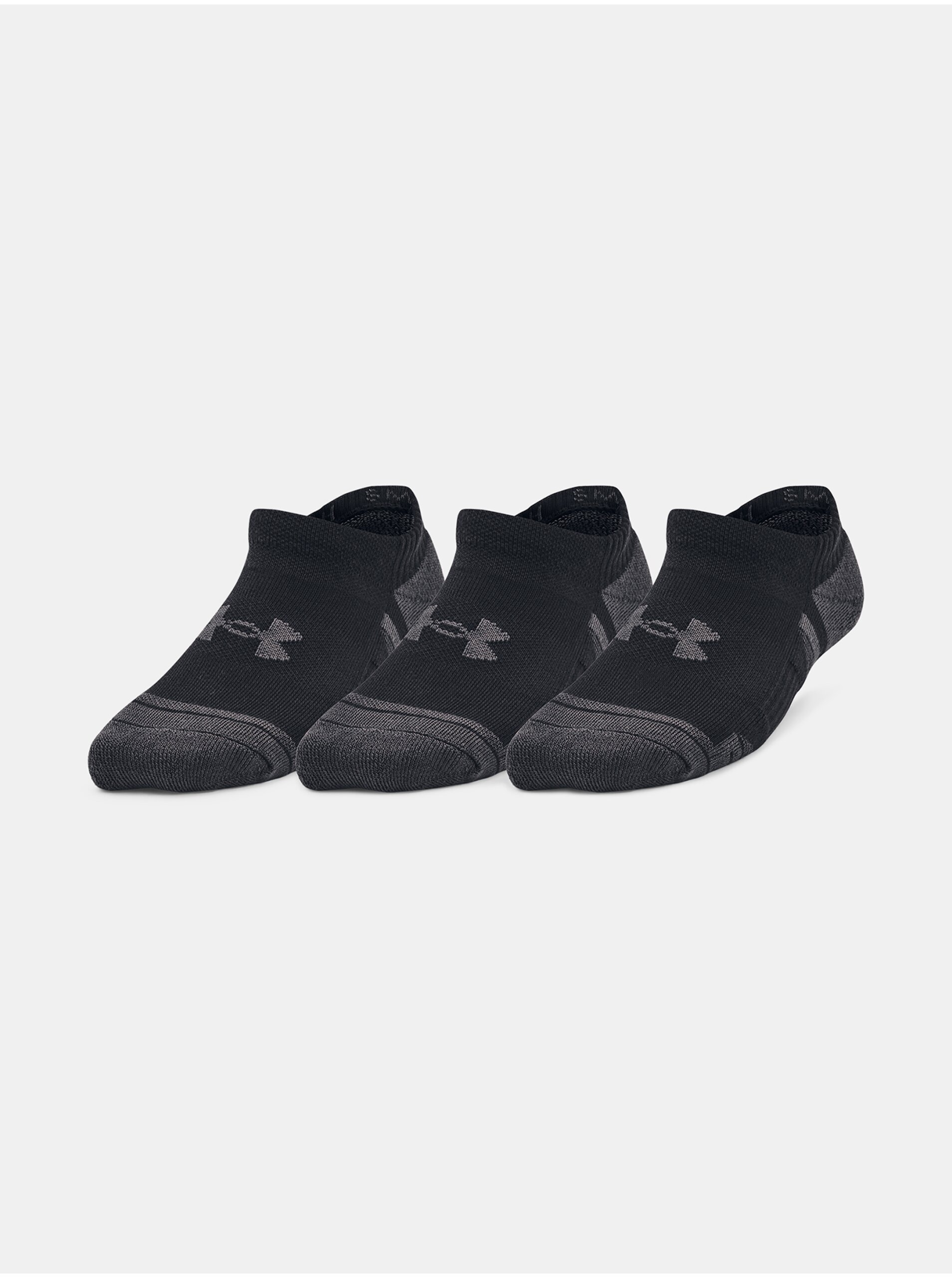 Levně Sada tří párů klučičích sportovních ponožek v černé barvě Under Armour Performance