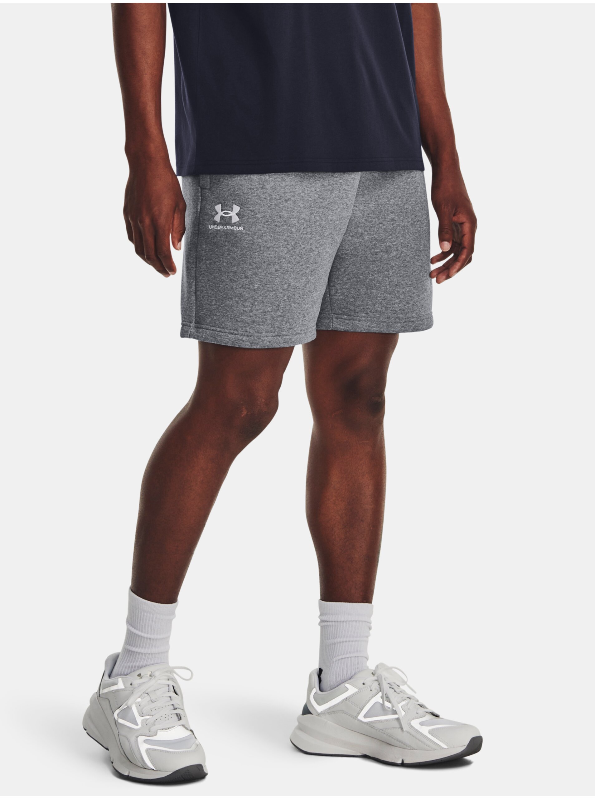 Lacno Šedé teplákové kraťasy Under Armour UA Essential Fleece Shorts