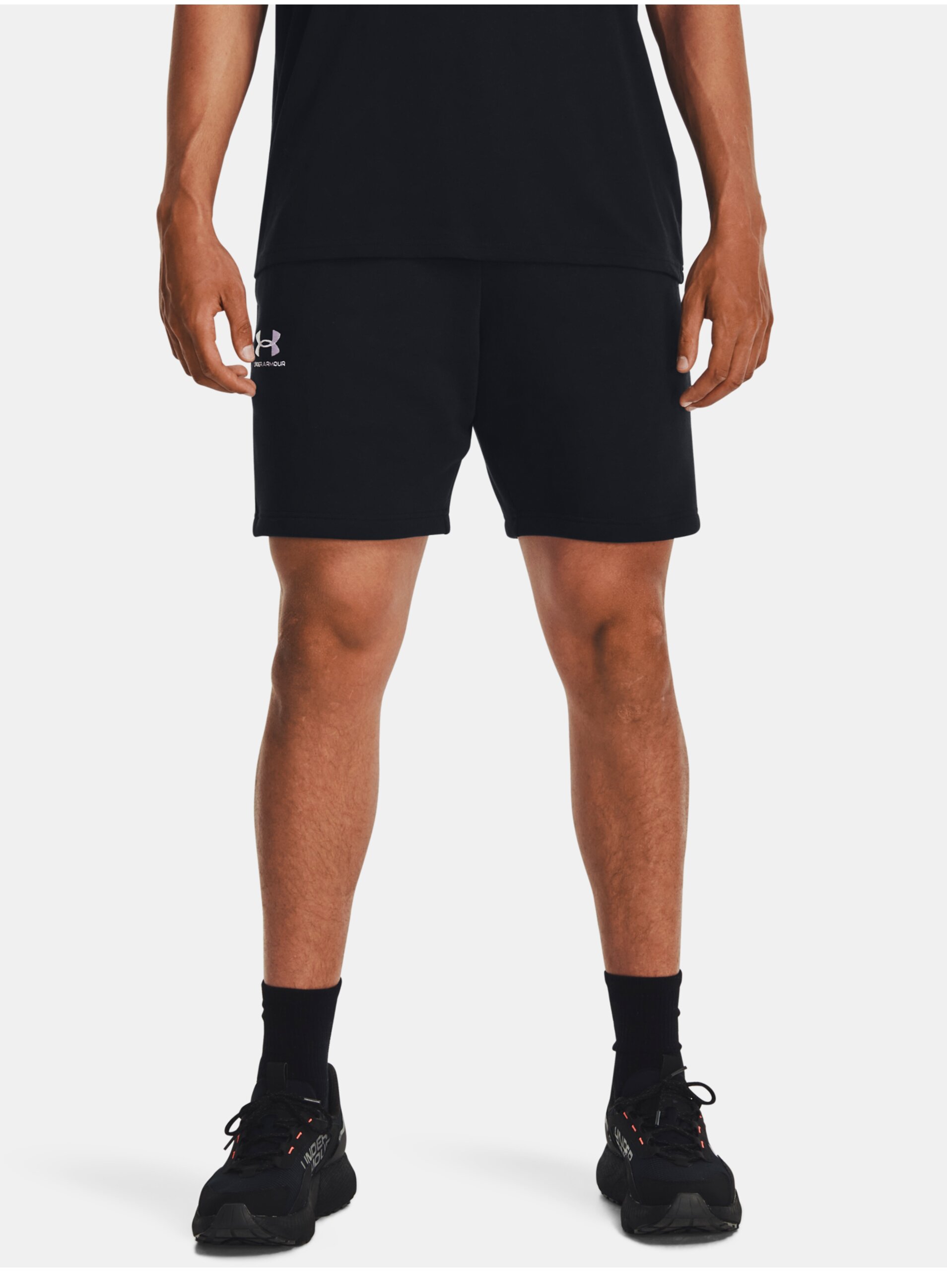 Levně Černé kraťasy Under Armour UA Essential Fleece Shorts