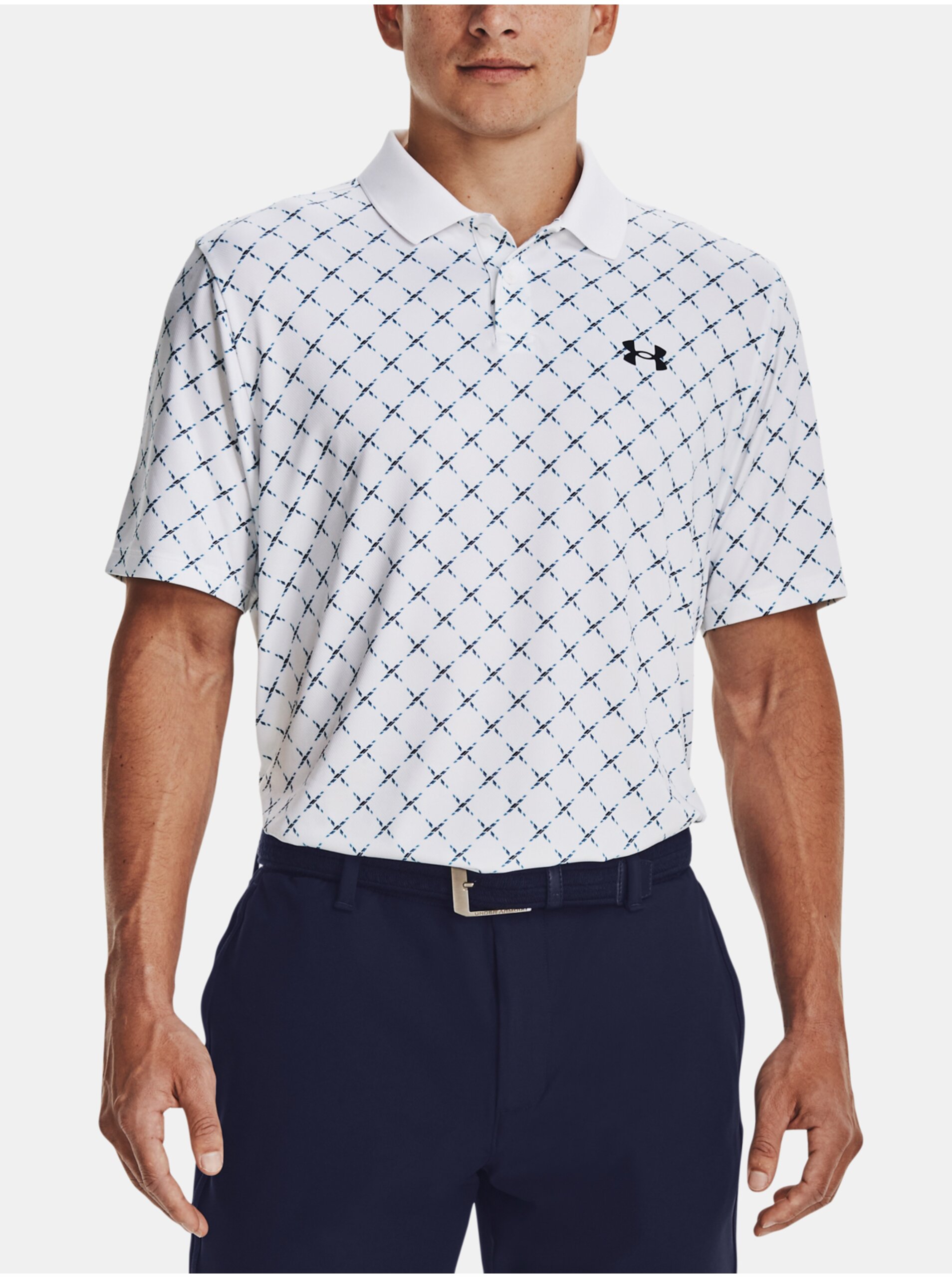 Lacno Biele vzorované športové polo tričko Under Armour UA Perf 3.0 Printed Polo