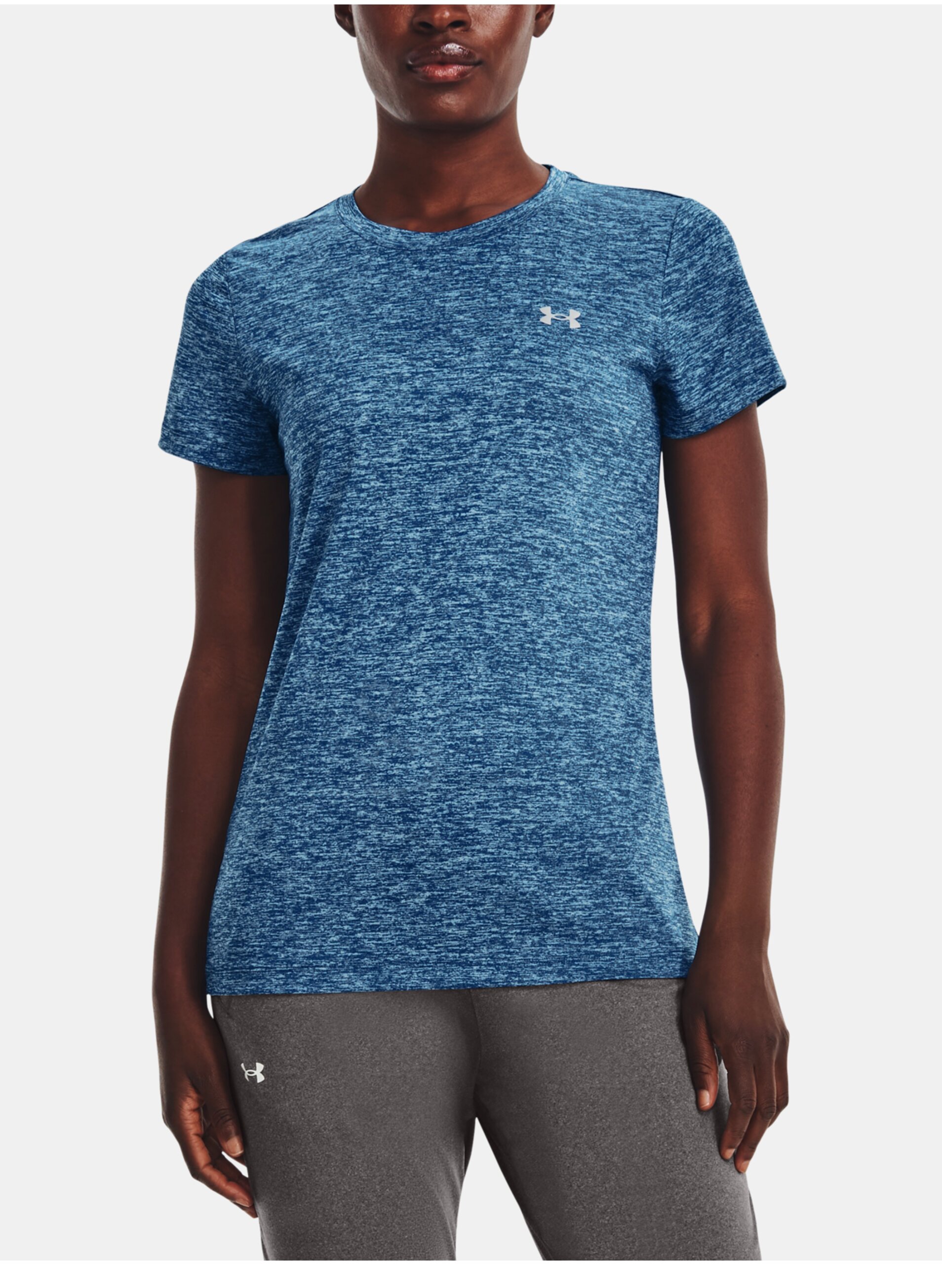 Levně Modré dámské sportovní tričko Under Armour Tech
