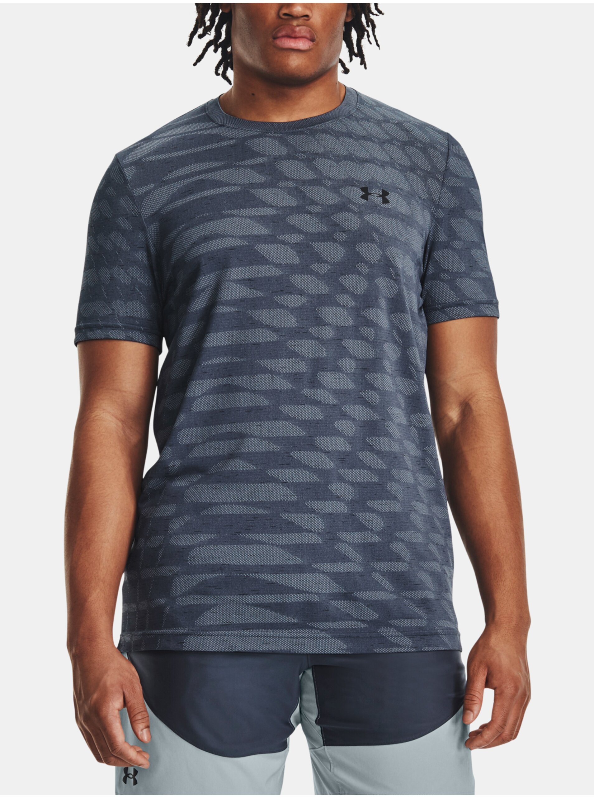 E-shop Tmavě šedé pánské vzorované sportovní tričko Under Armour Ripple
