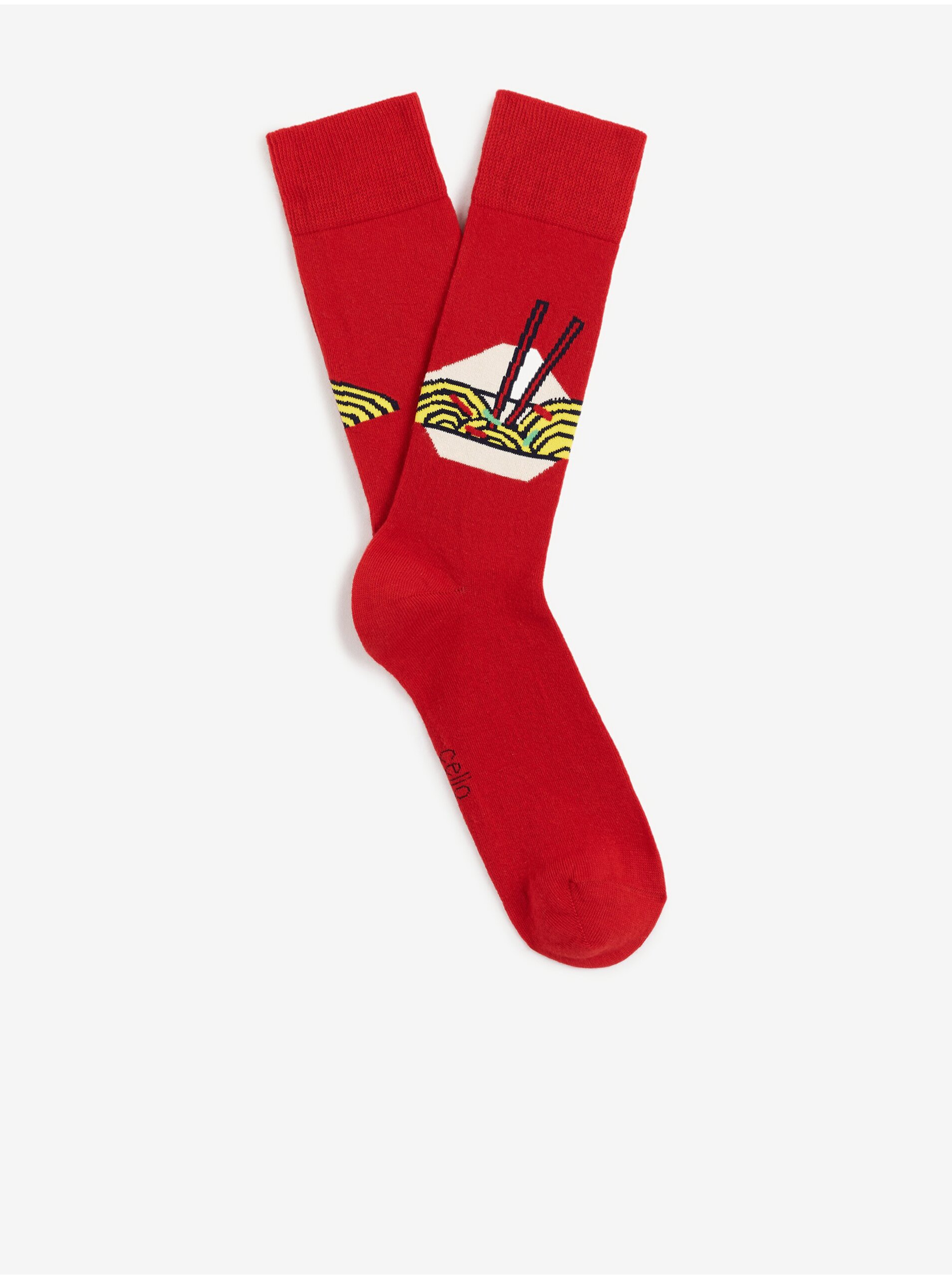 E-shop Červené pánské vzorované ponožky Celio Fisoramen