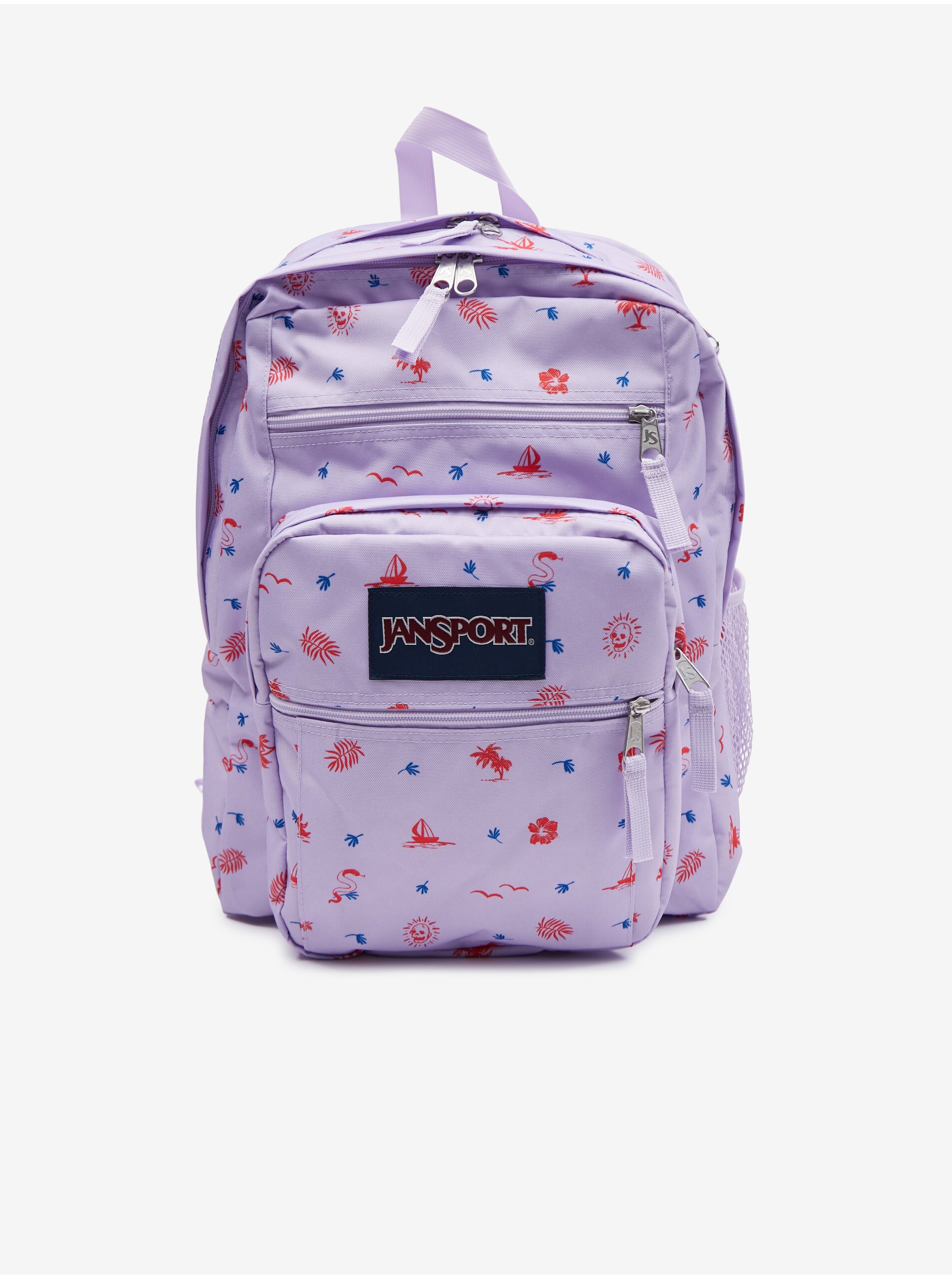 Levně Světle fialový dámský vzorovaný batoh Jansport Big Student