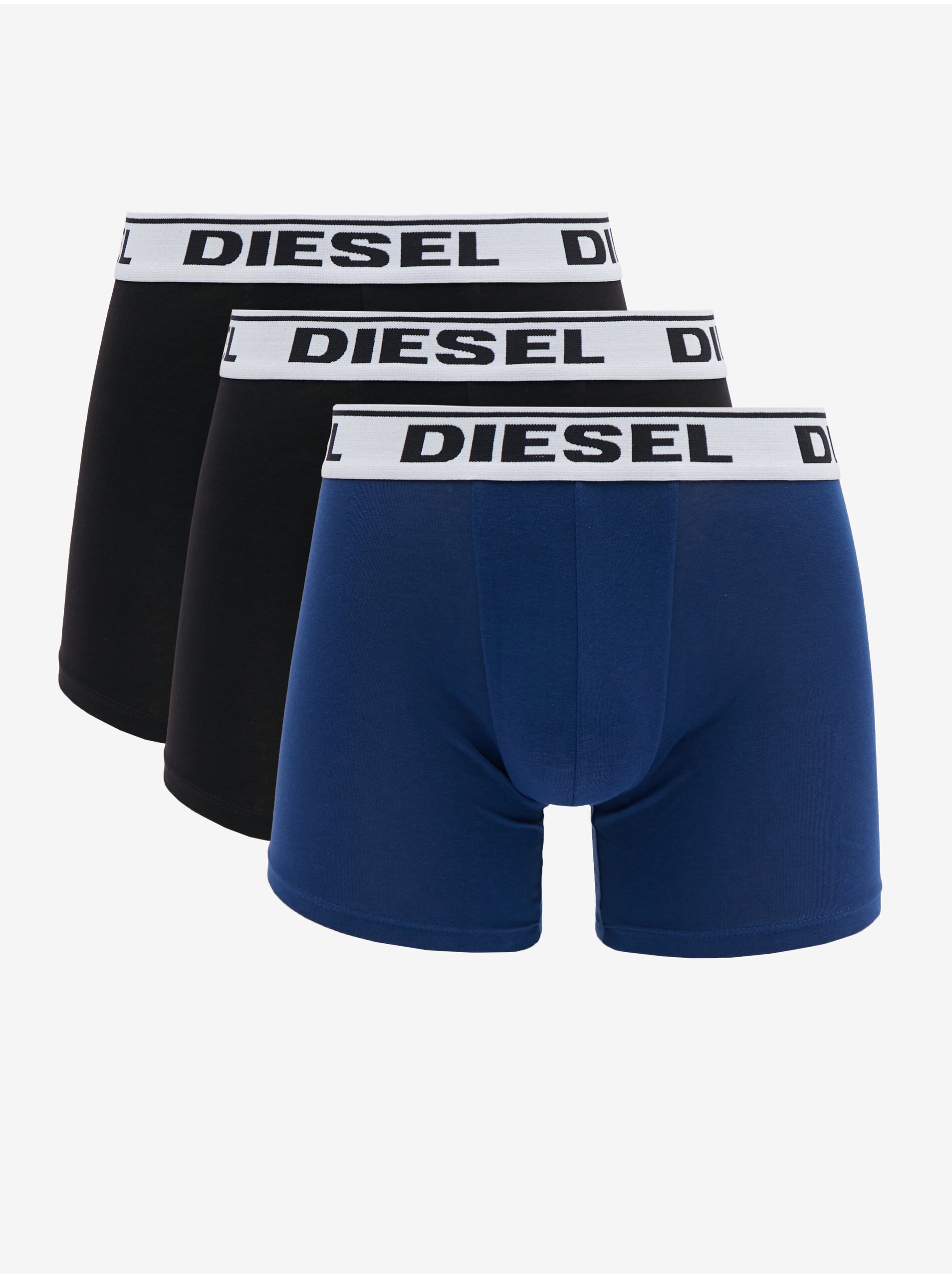 Lacno Súprava troch pánskych boxeriek v tmavo modrej a čiernej farbe Diesel