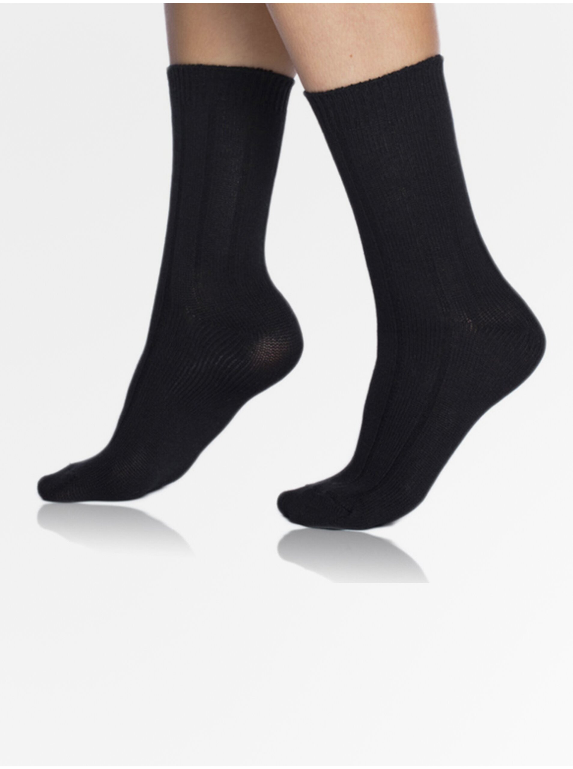 Levně Černé unisex zimní ponožky Bellinda BAMBUS CASUAL UNISEX SOCKS