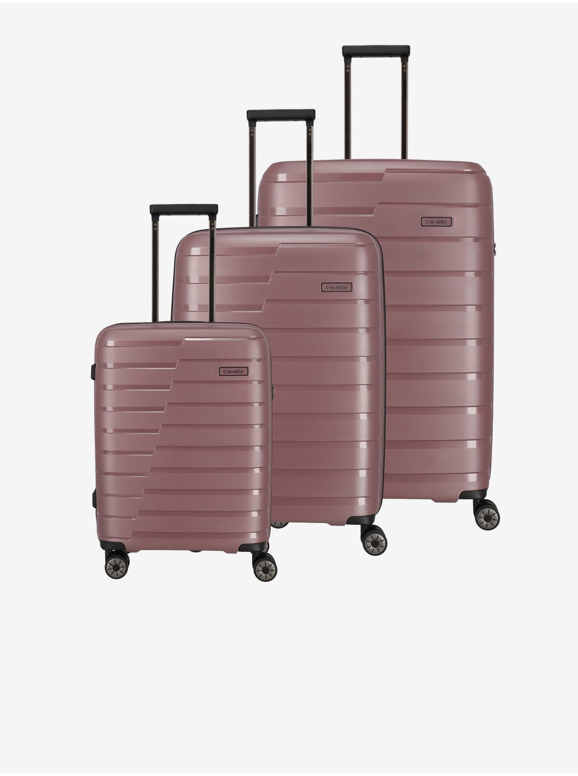 Levně Sada tří cestovních kufrů v růžové barvě Travelite Air Base S,M,L