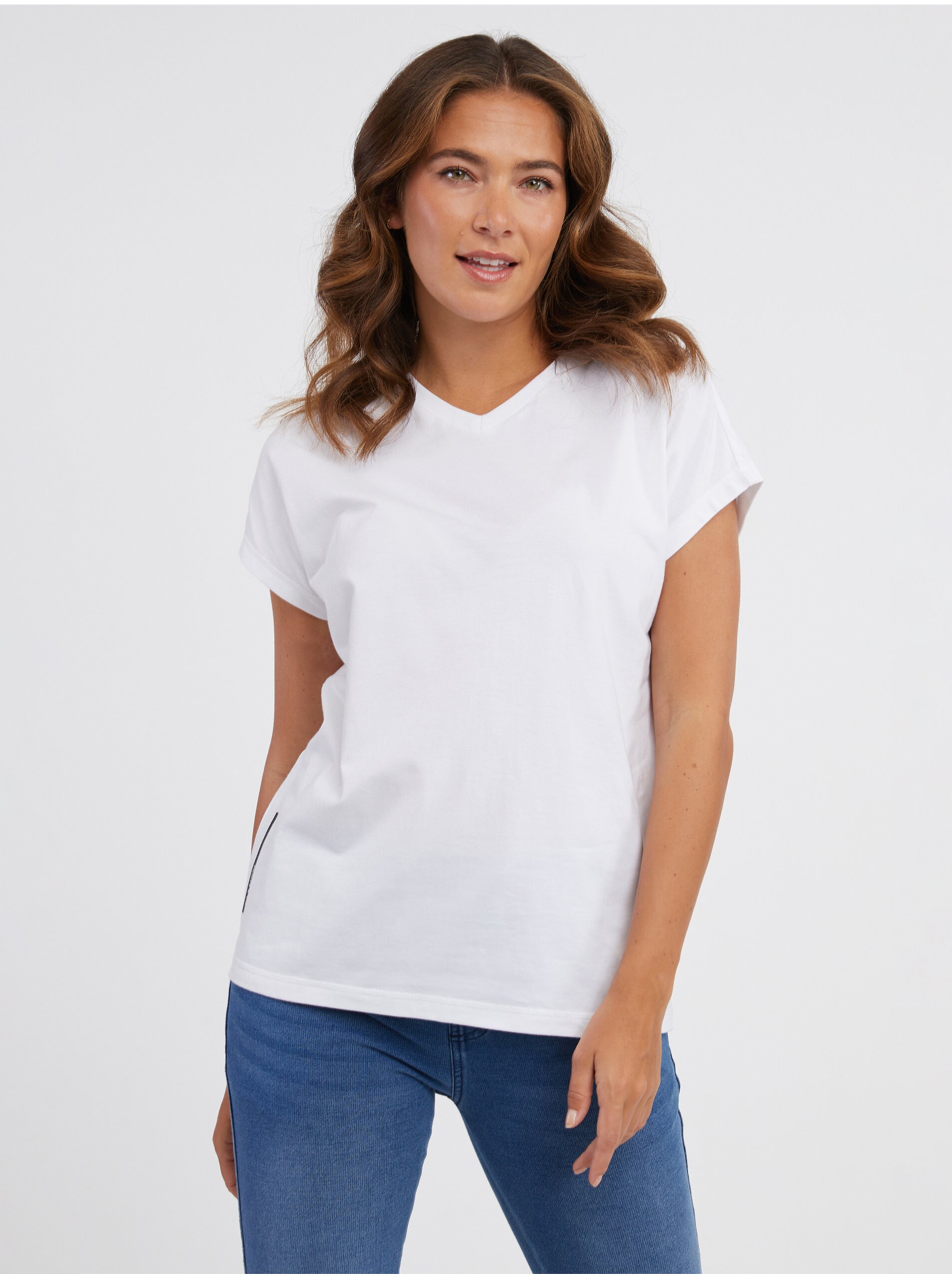 Levně Bílé dámské tričko SAM 73 Vitani