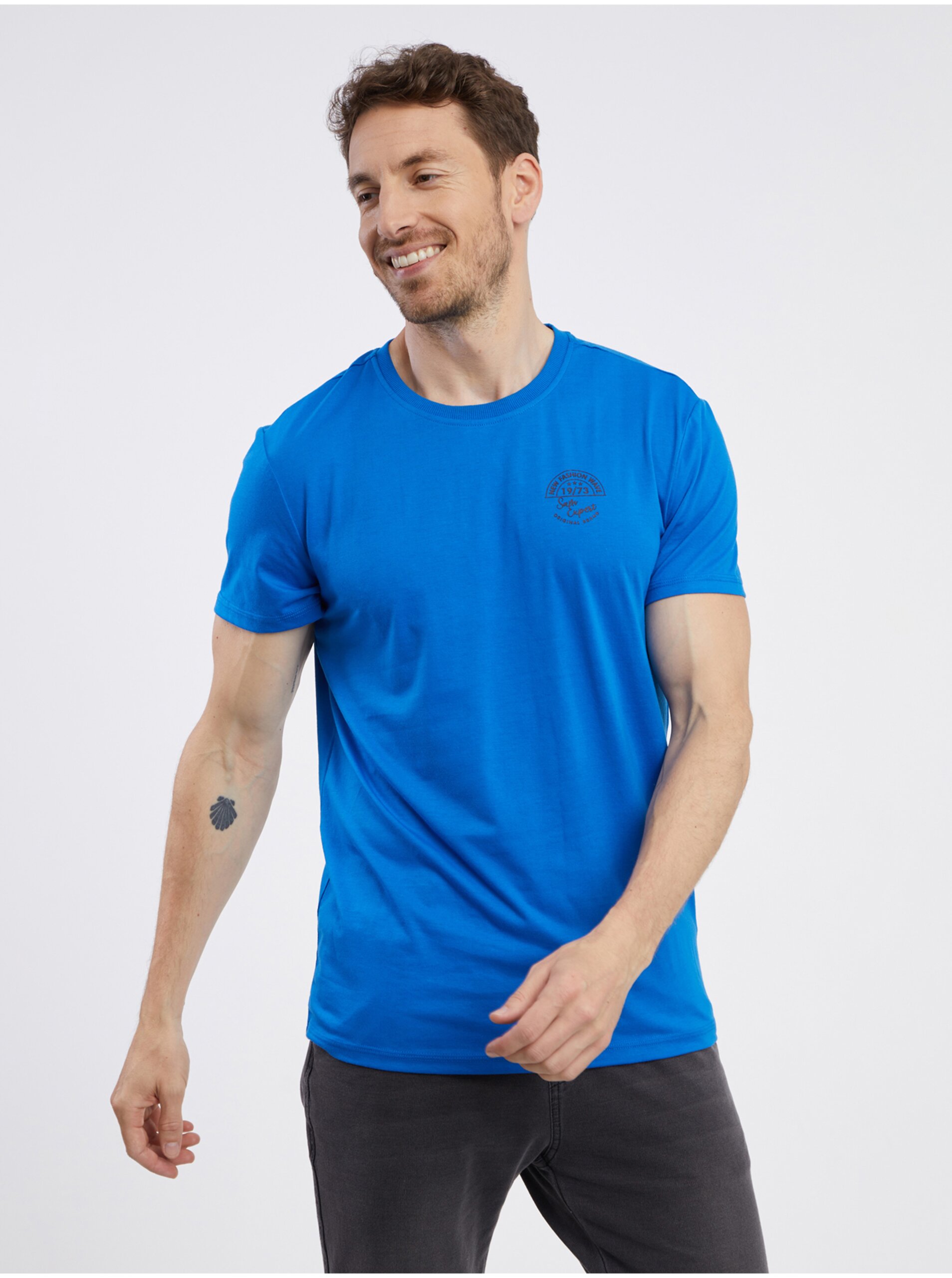 Levně Modré pánské tričko SAM 73 Diego