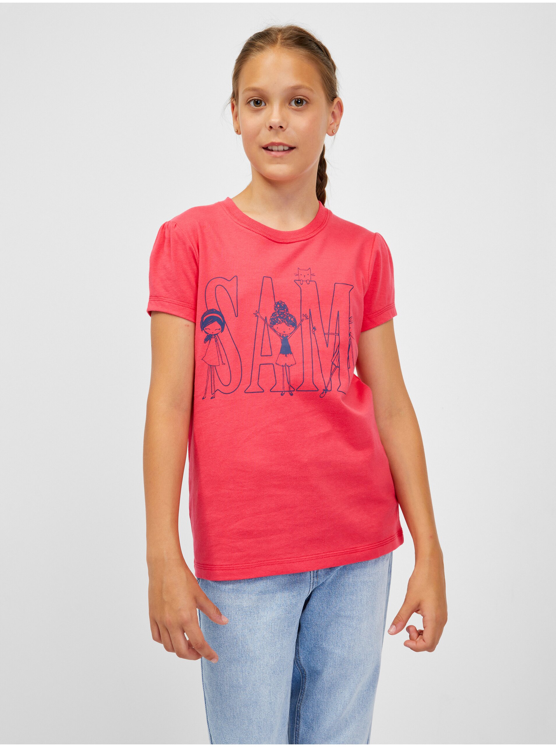 Lacno Koralové dievčenské tričko SAM 73 Ielenia