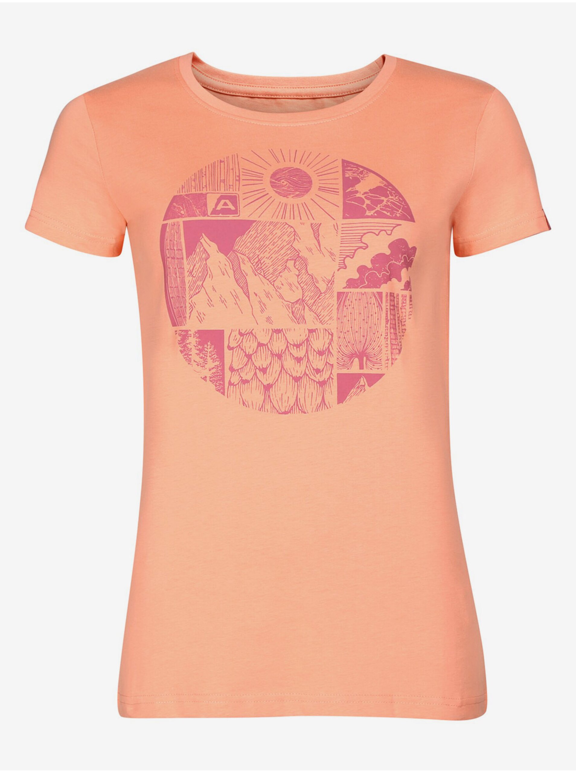 E-shop Oranžové dámské tričko s potiskem ALPINE PRO ECCA