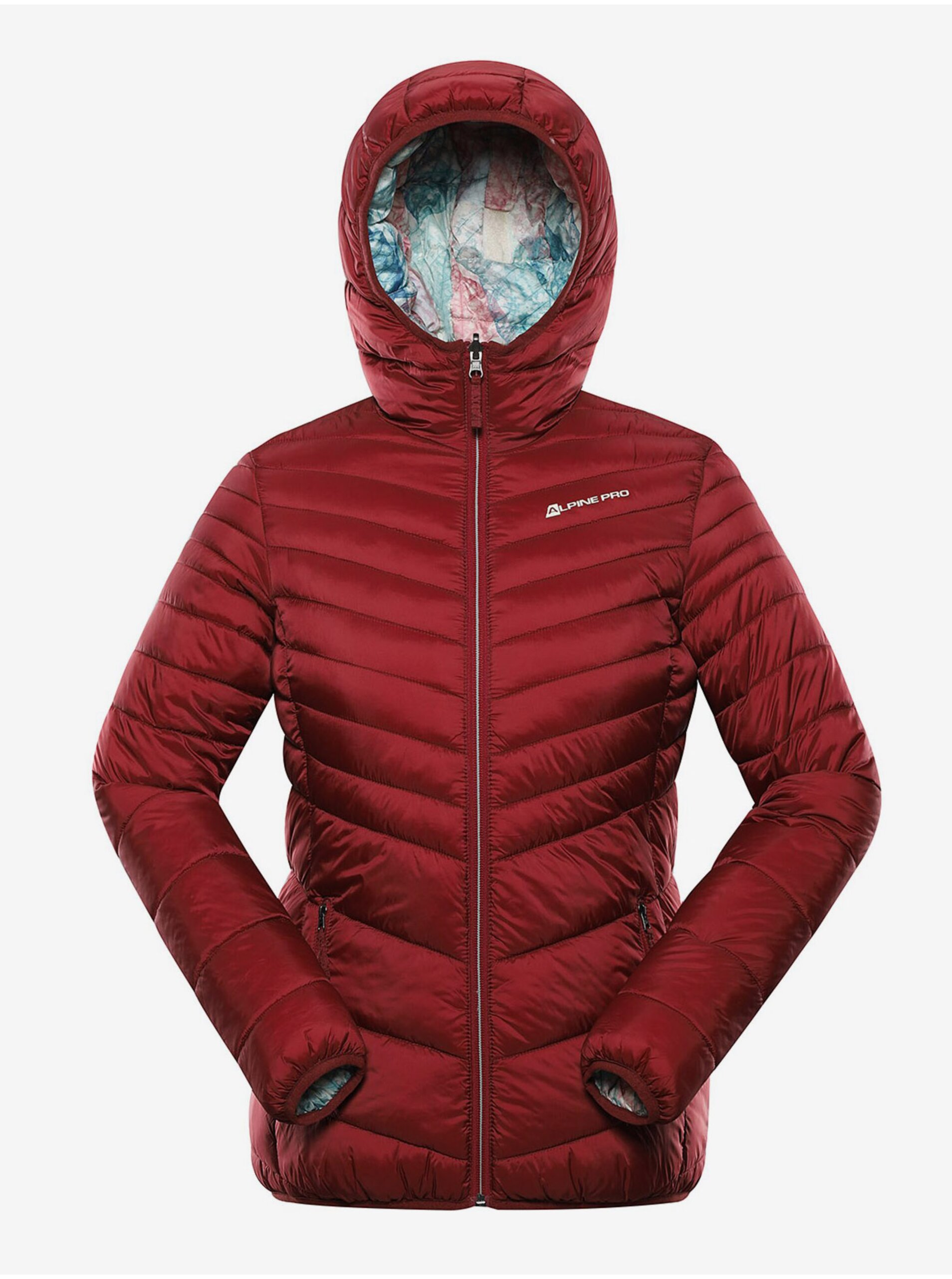 Lacno Červená dámska obojstranná zimná bunda ALPINE PRE EROMA