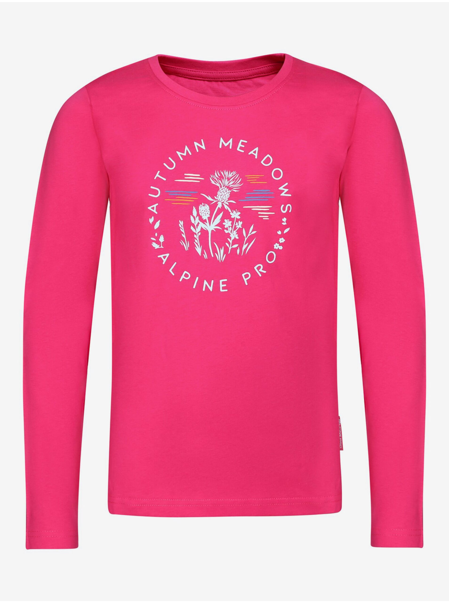 Levně Růžové dětské tričko s potiskem ALPINE PRO ECCO