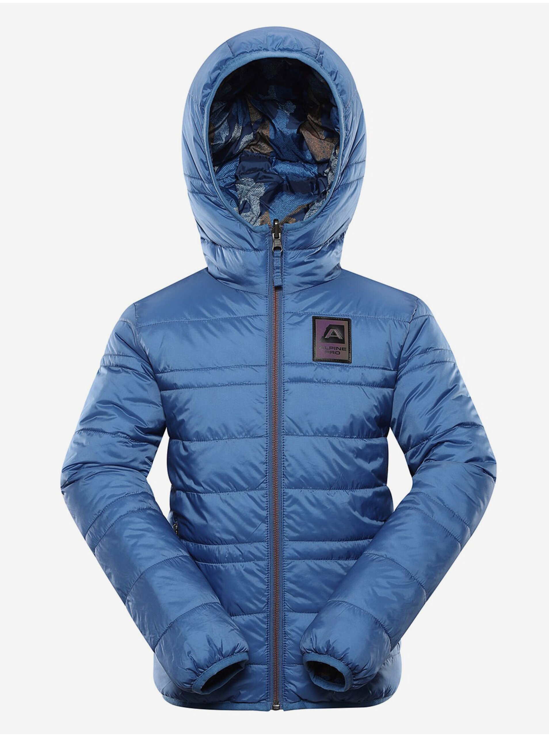 Levně Modrá dětská oboustranná zimní bunda ALPINE PRO EROMO
