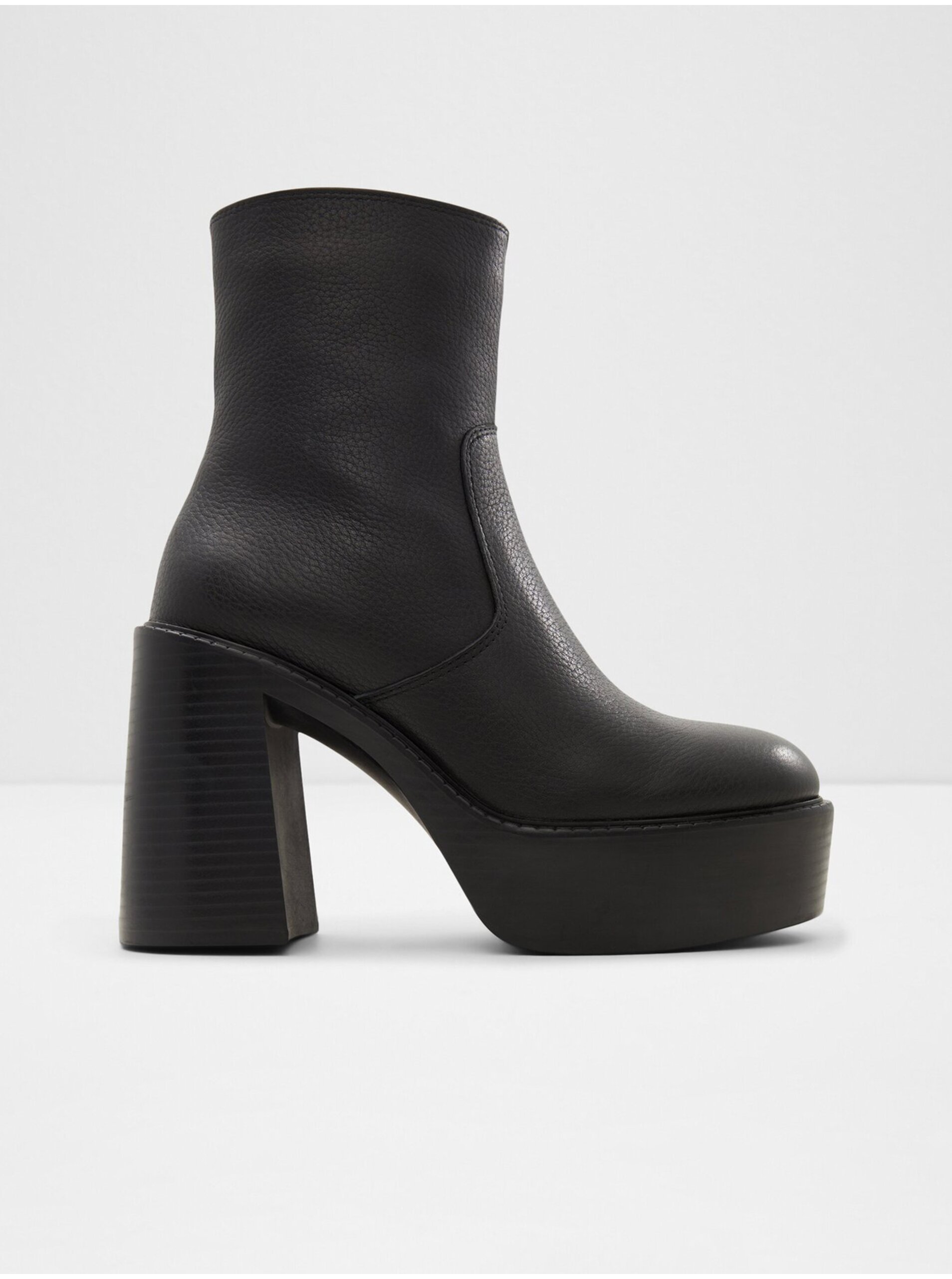 Lacno Čierne dámske kožené zimné topánky ALDO Myrelle