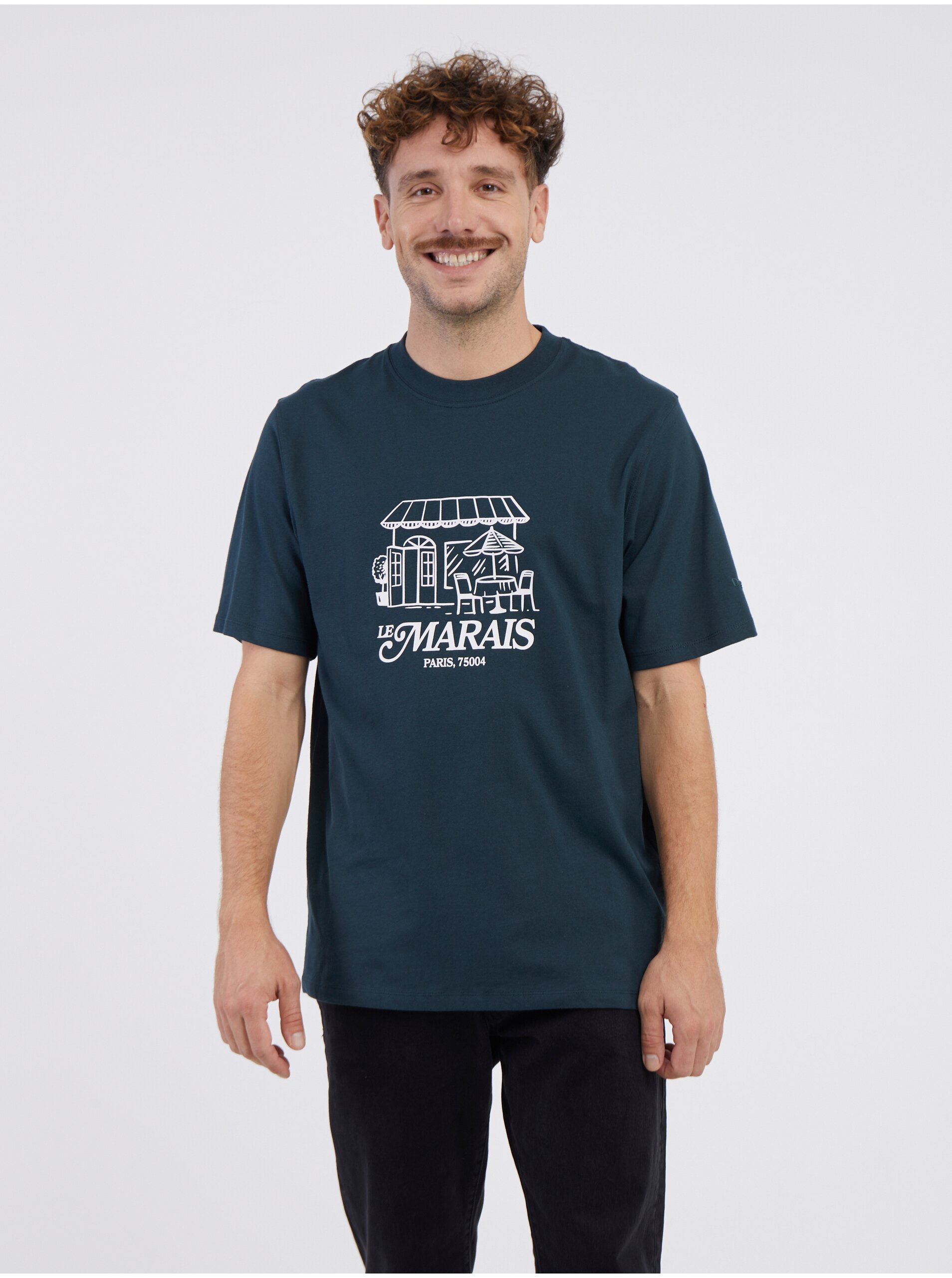 E-shop Petrolejové pánské tričko Jack & Jones Red Hook