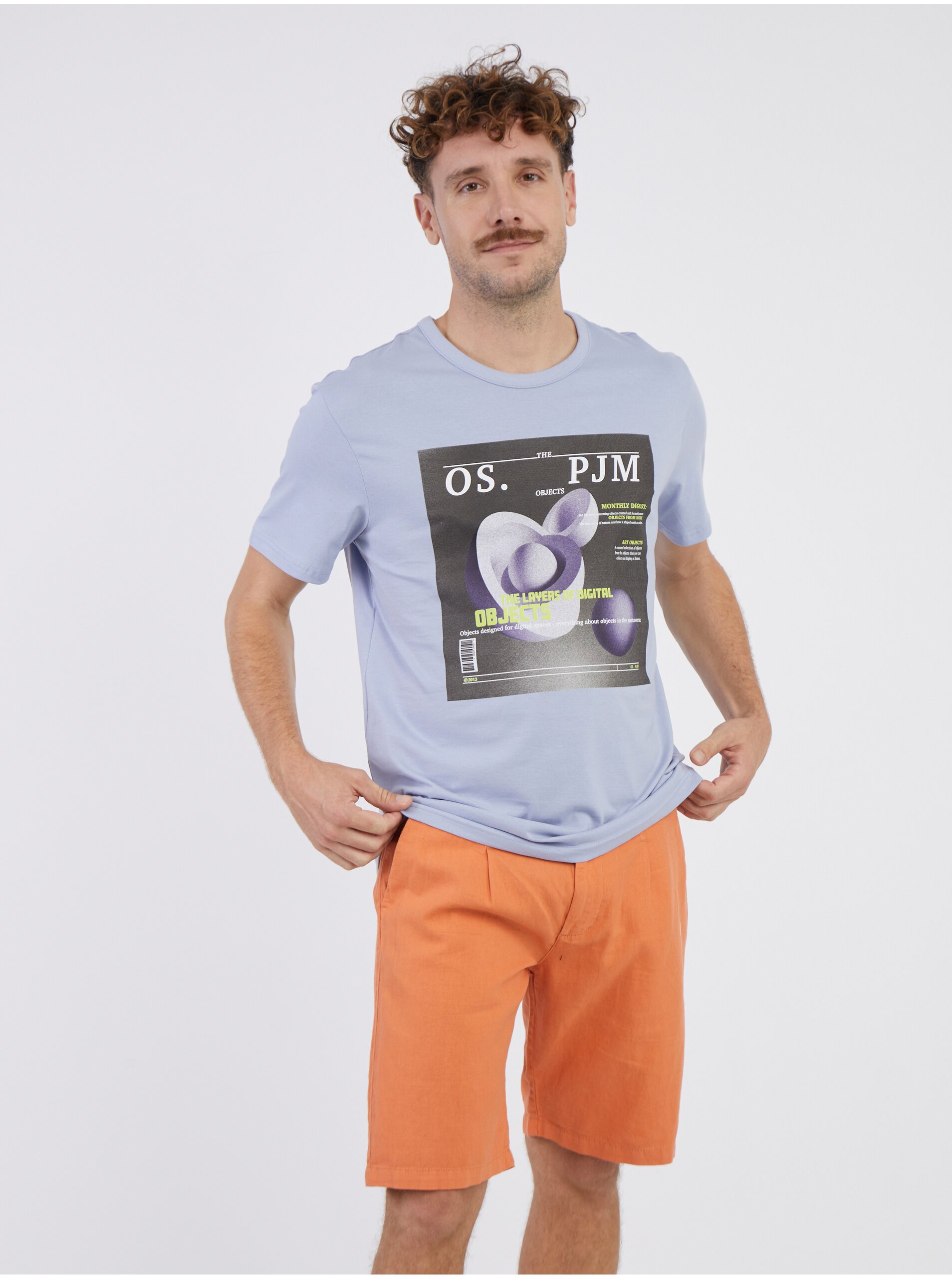 E-shop Světle modré pánské tričko ONLY & SONS Todd
