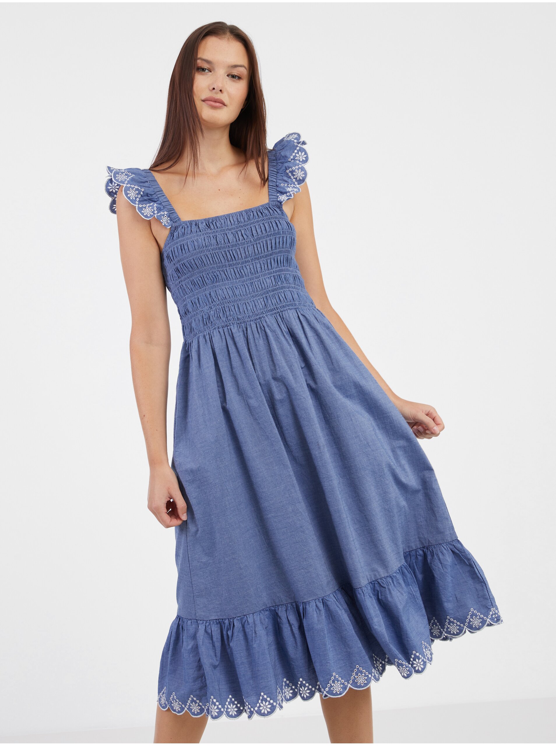 Levně Modré dámské šaty VILA Milly