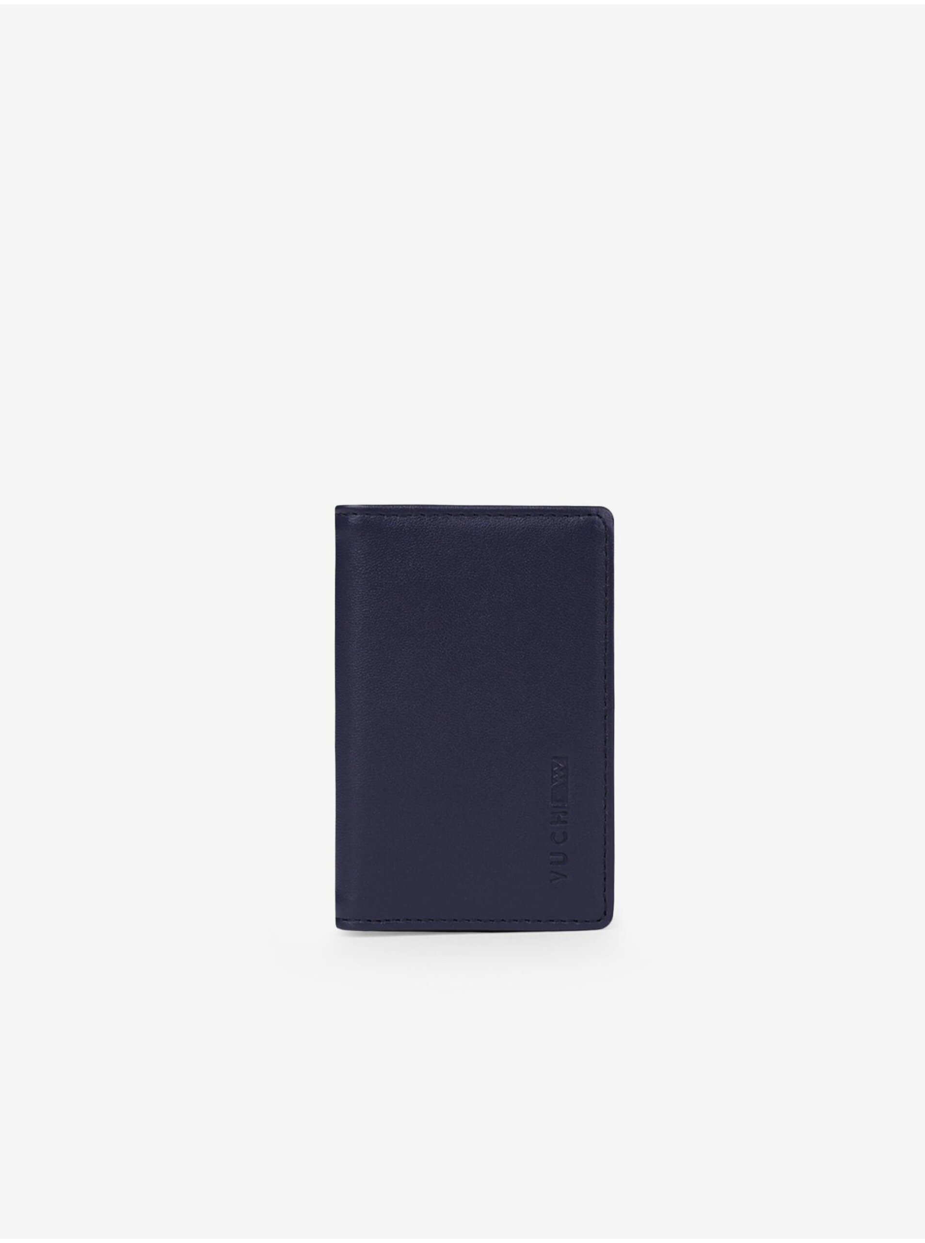 Lacno Tmavomodrá pánska kožená peňaženka VUCH Barion Blue