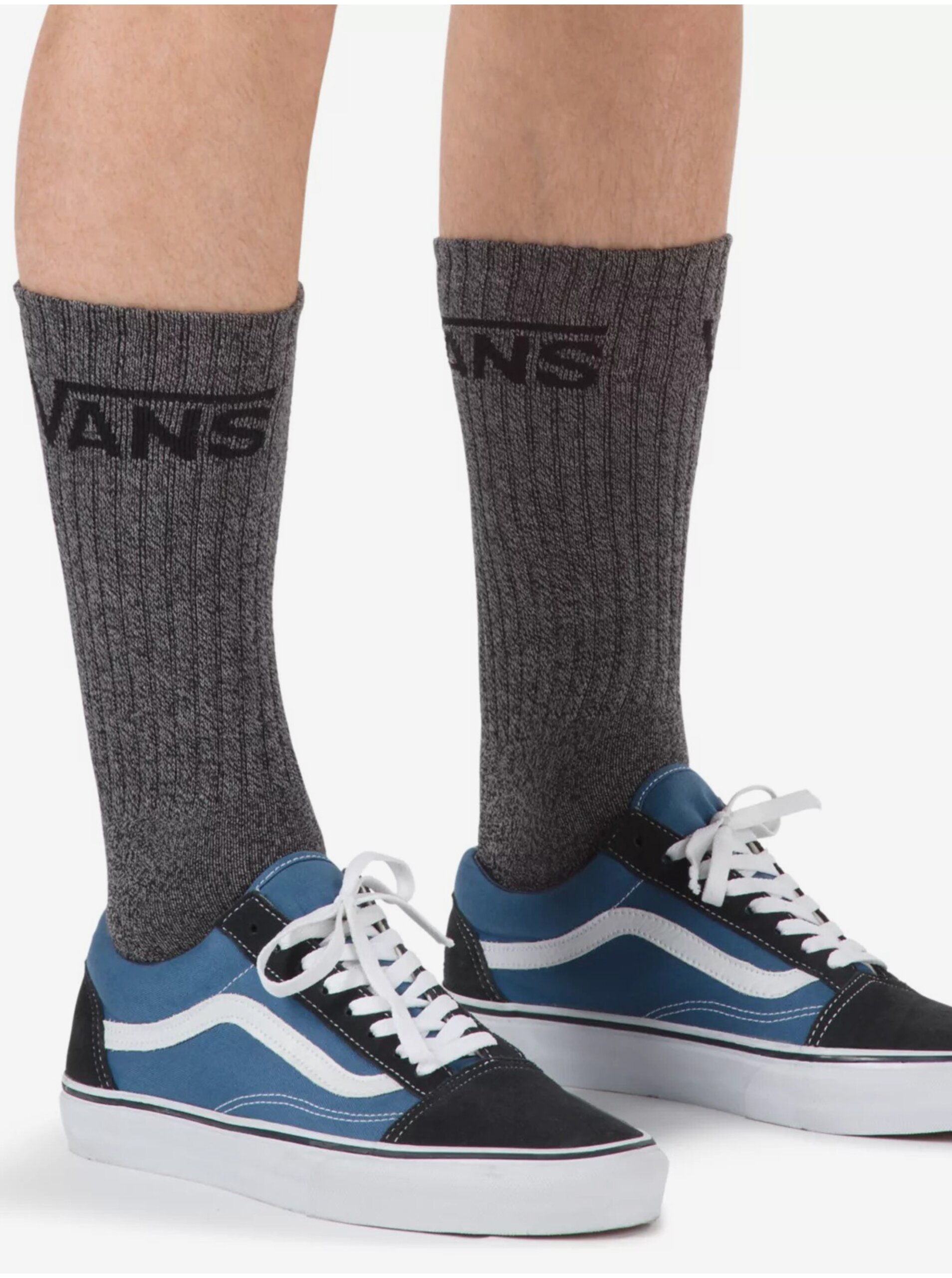 Lacno Súprava troch párov pánskych ponožiek v tmavo šedej farbe VANS